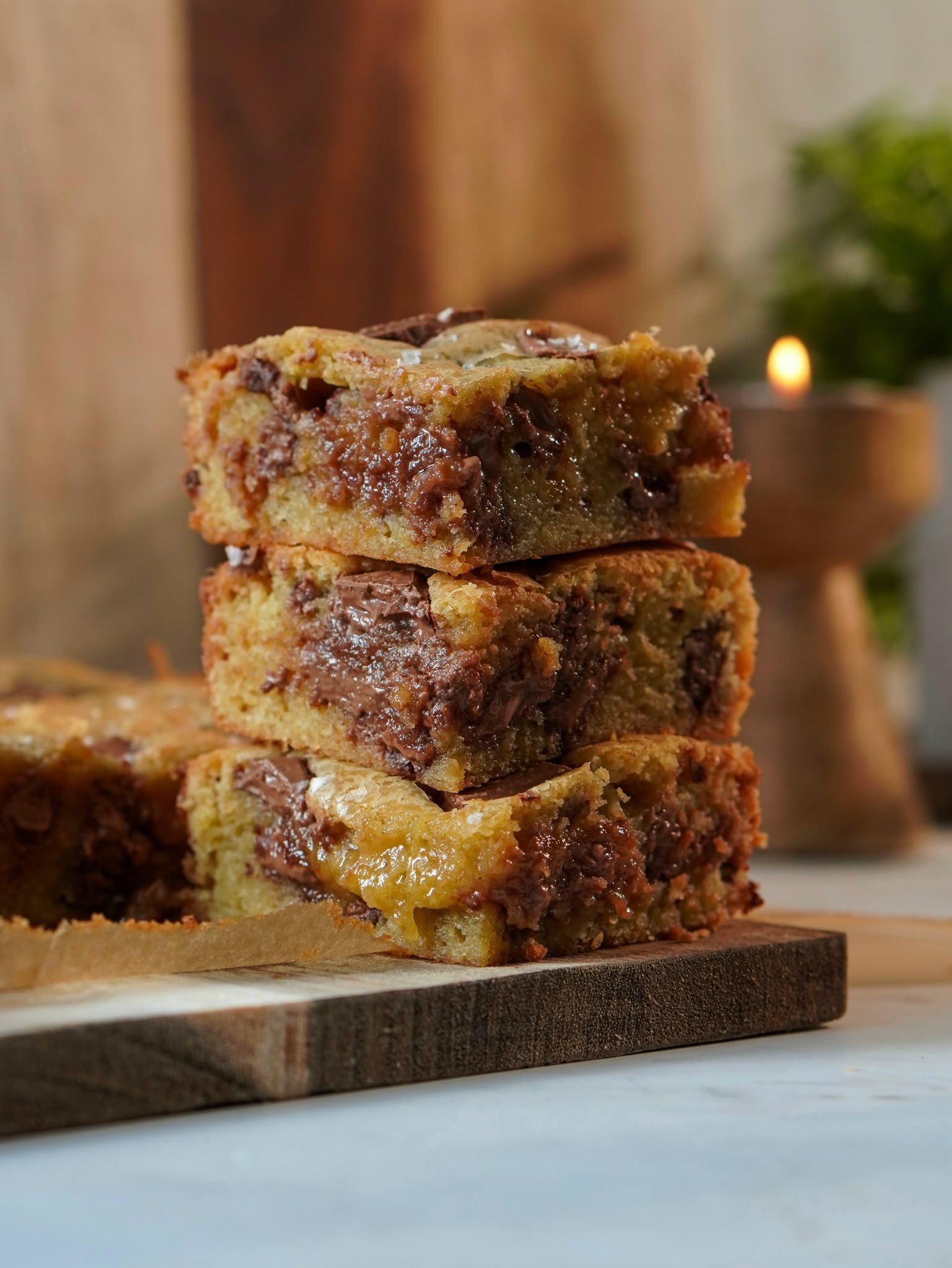 Milk Chocolate Chunk Blondies with Brown Butter