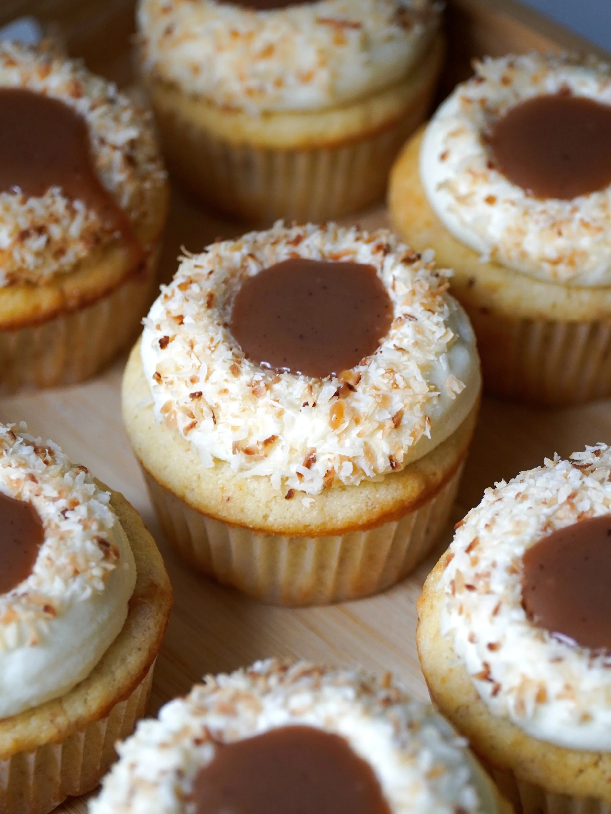 Toasted Coconut and Caramel Cupcakes