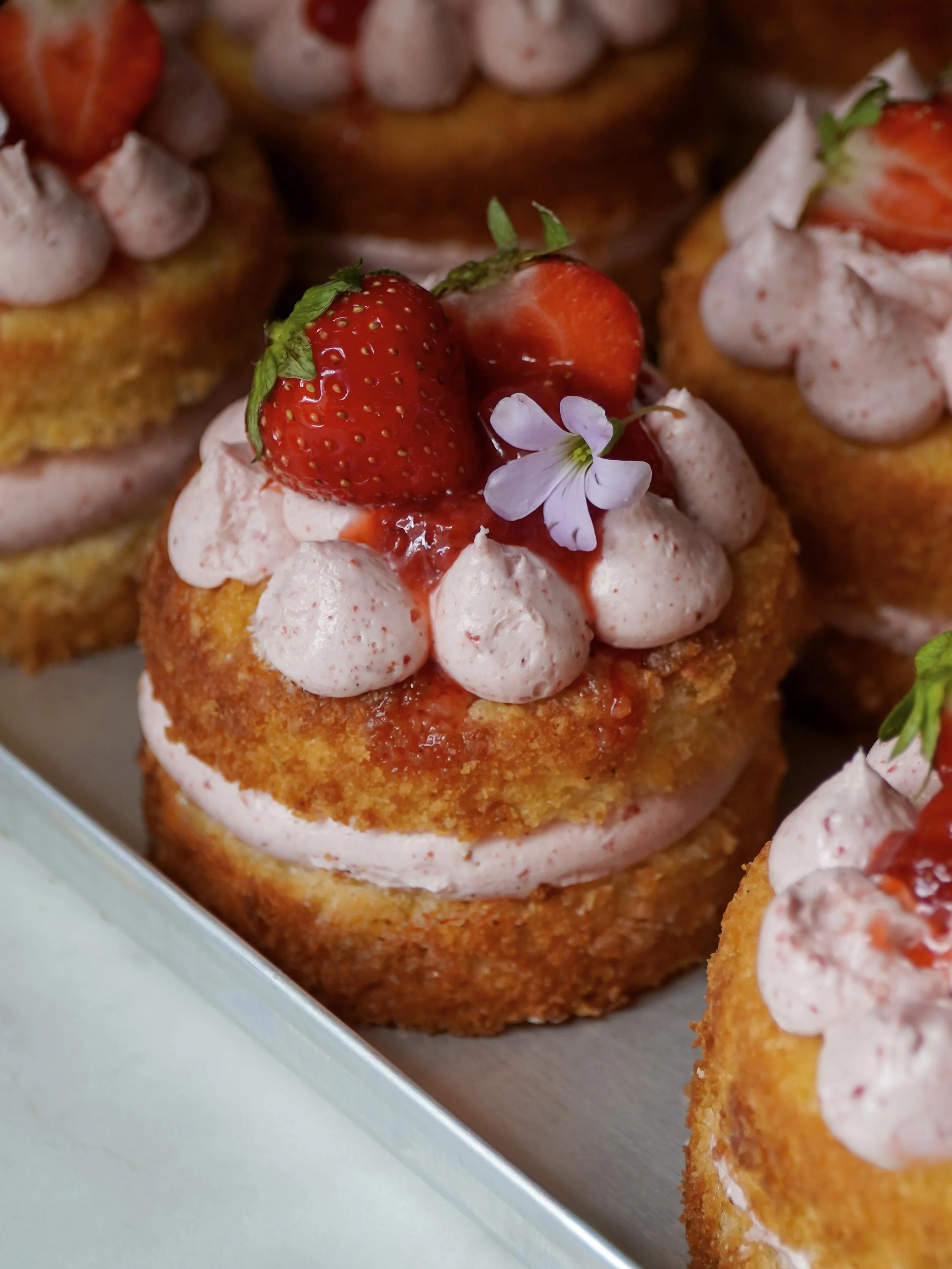 Strawberry Vanilla Mini Cakes