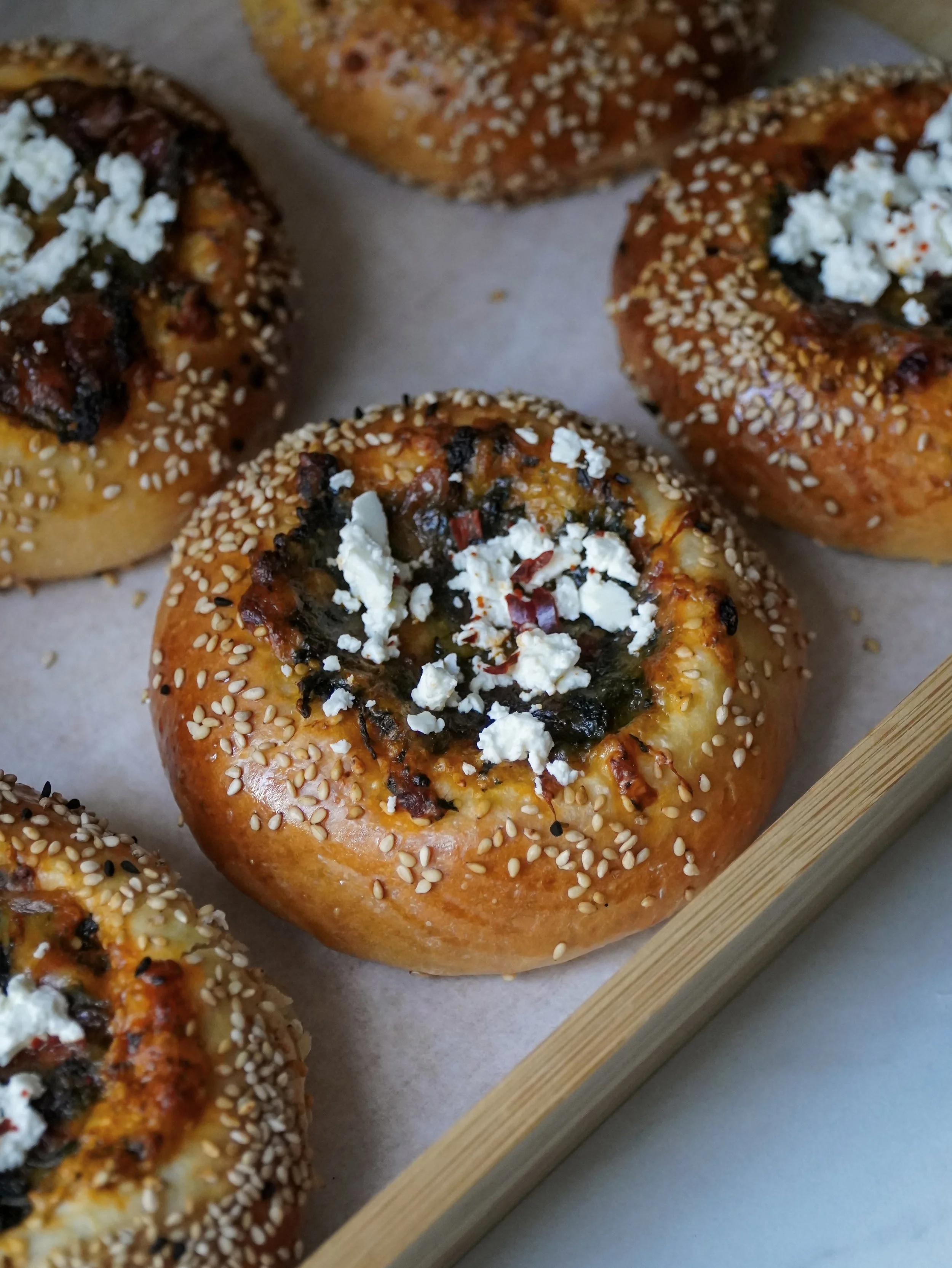 Spinach and Feta filled Milk Buns