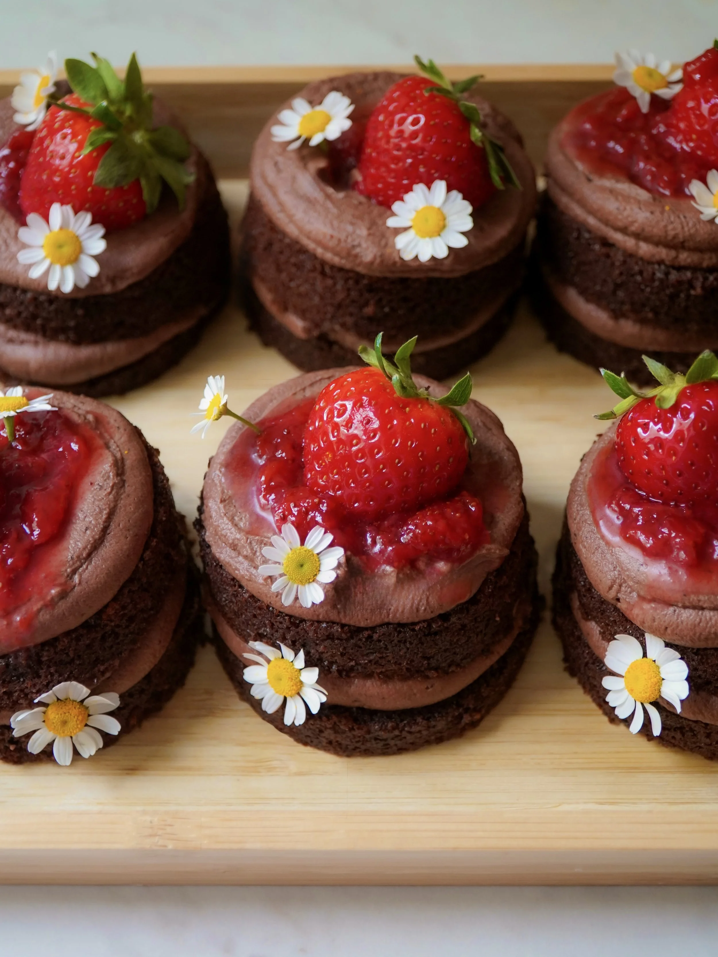Chocolate Strawberry Mini Cakes