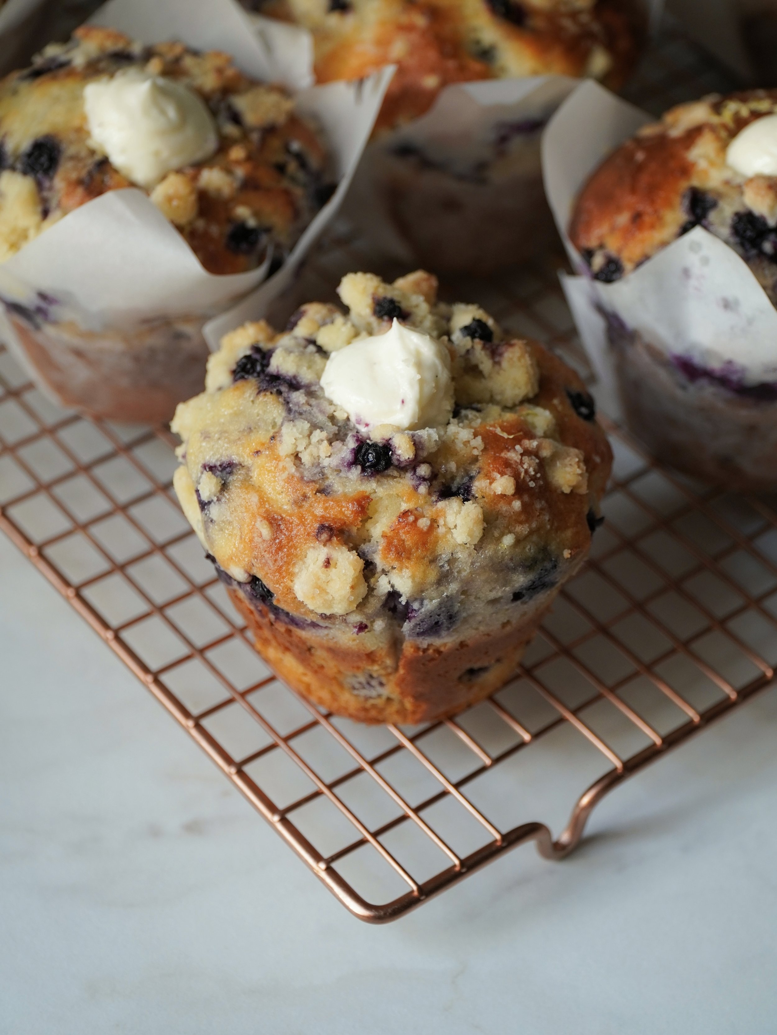 Blueberry Lemon Muffins with Cream Cheese filling