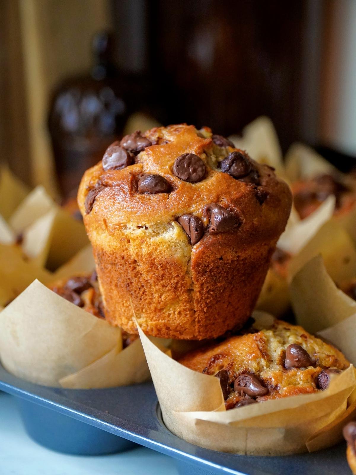 Banana Bread-Chocolate Chip Muffins
