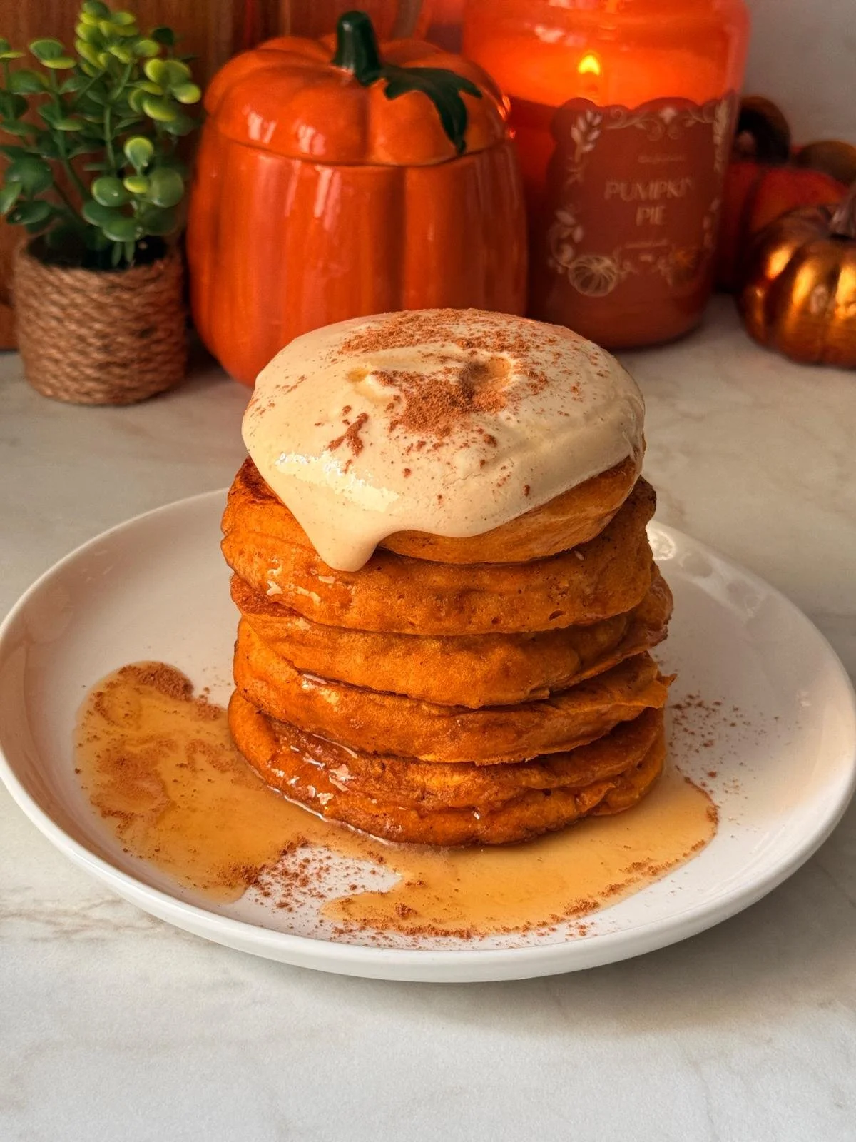 Pumpkin Spice Latte inspired Pancakes