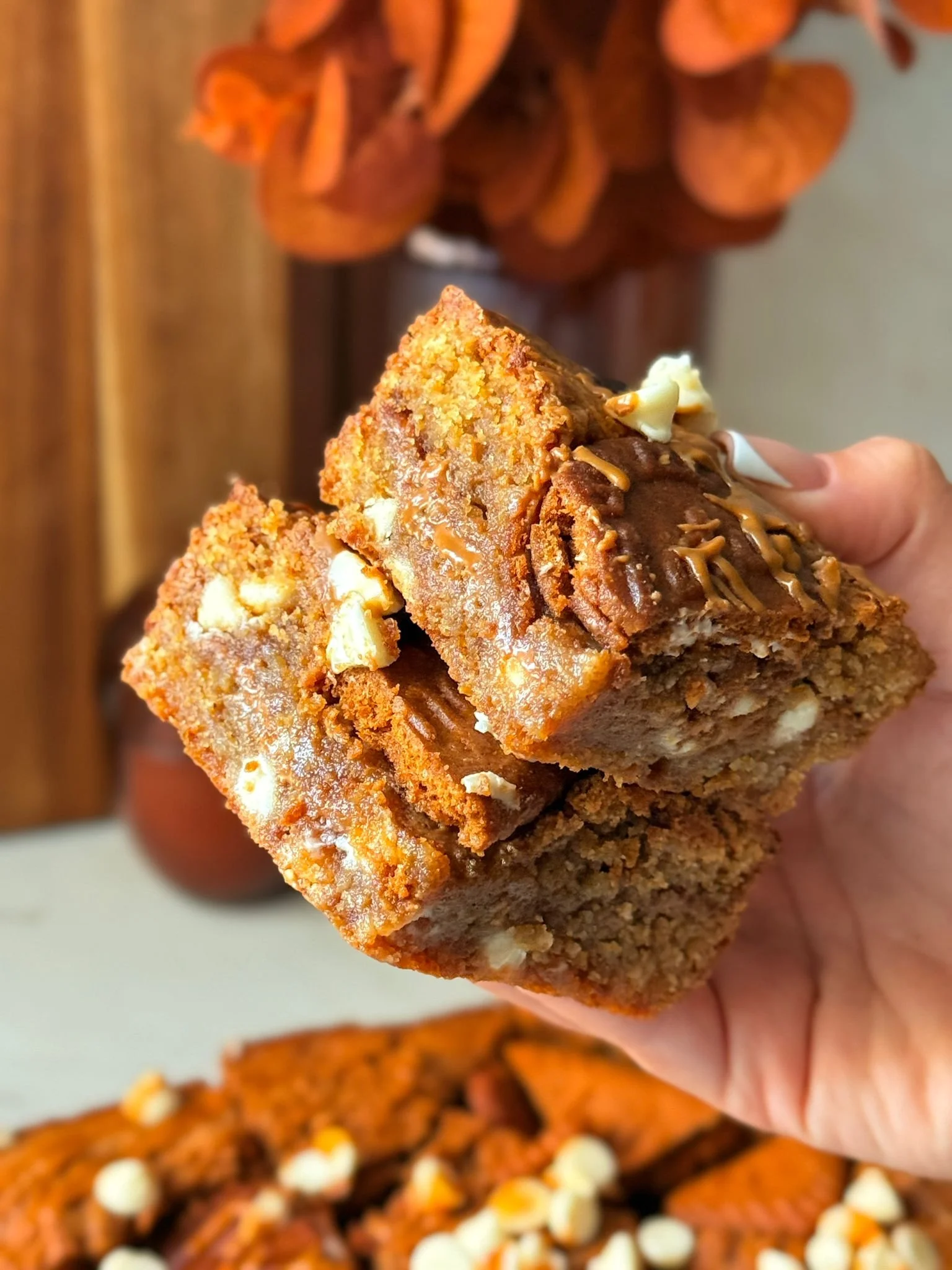 Biscoff Blondies with Brown Butter