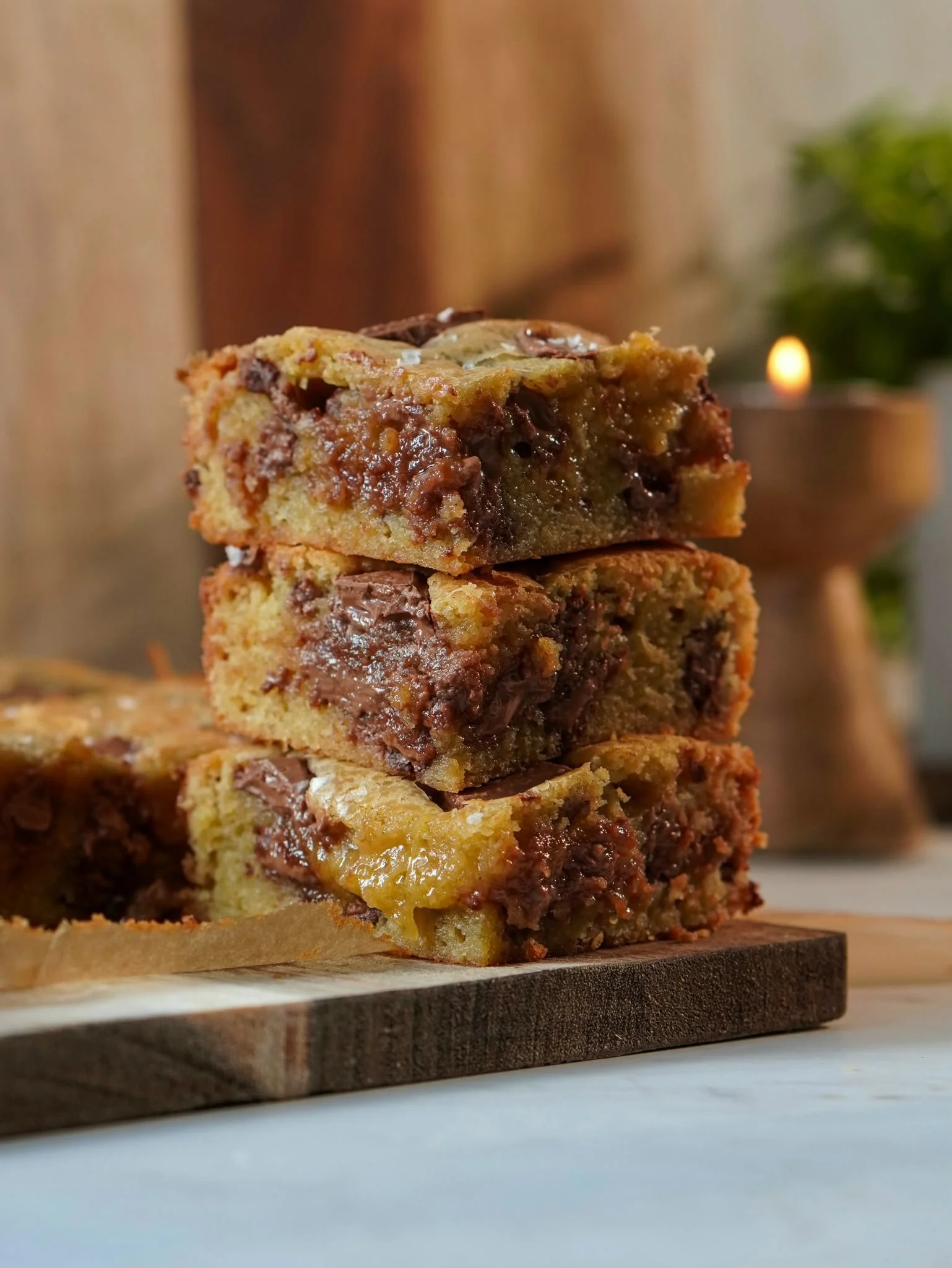 Milk Chocolate Chunk Blondies with Brown Butter