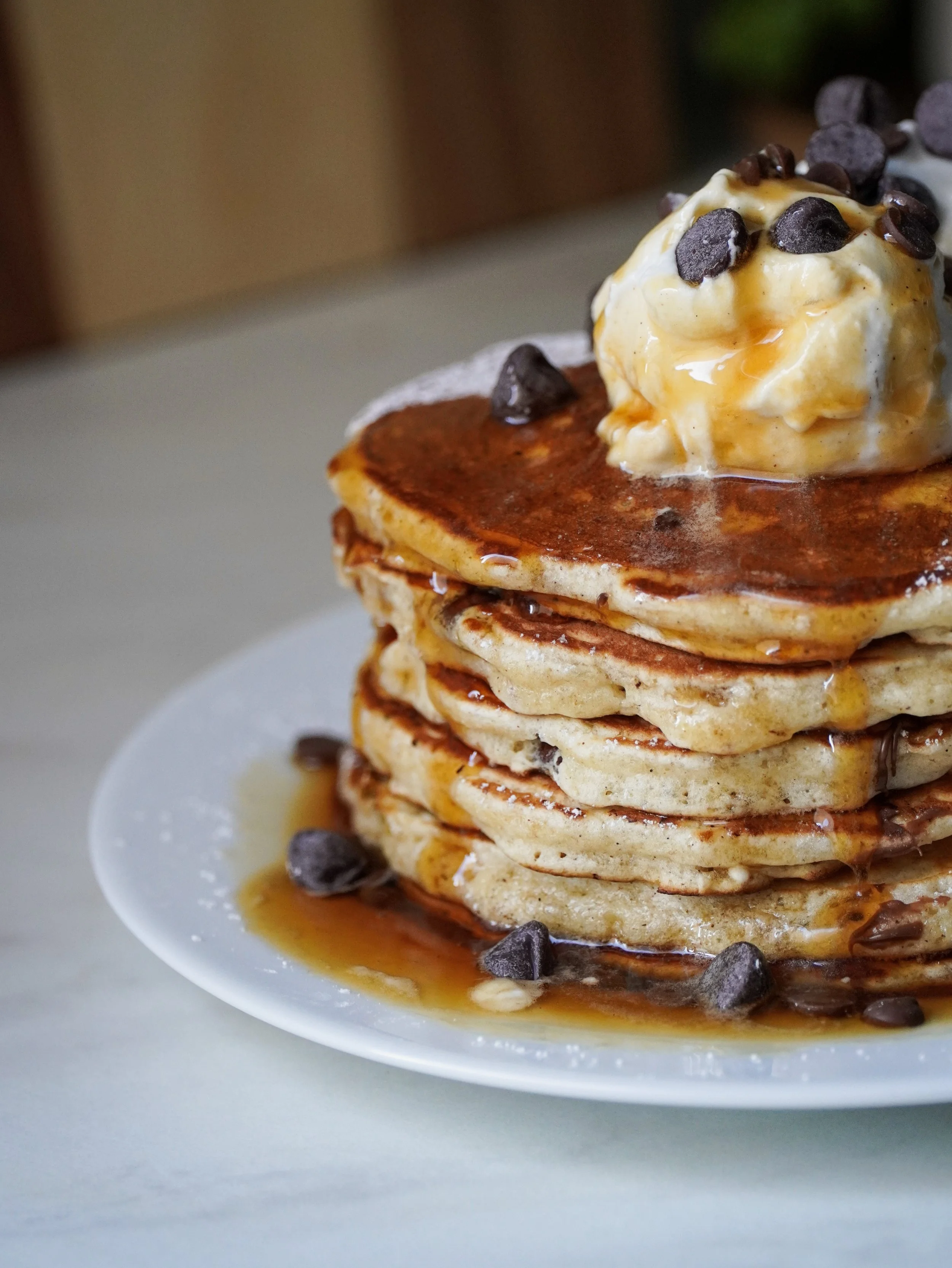 Brown Butter Chocolate Chip Pancakes