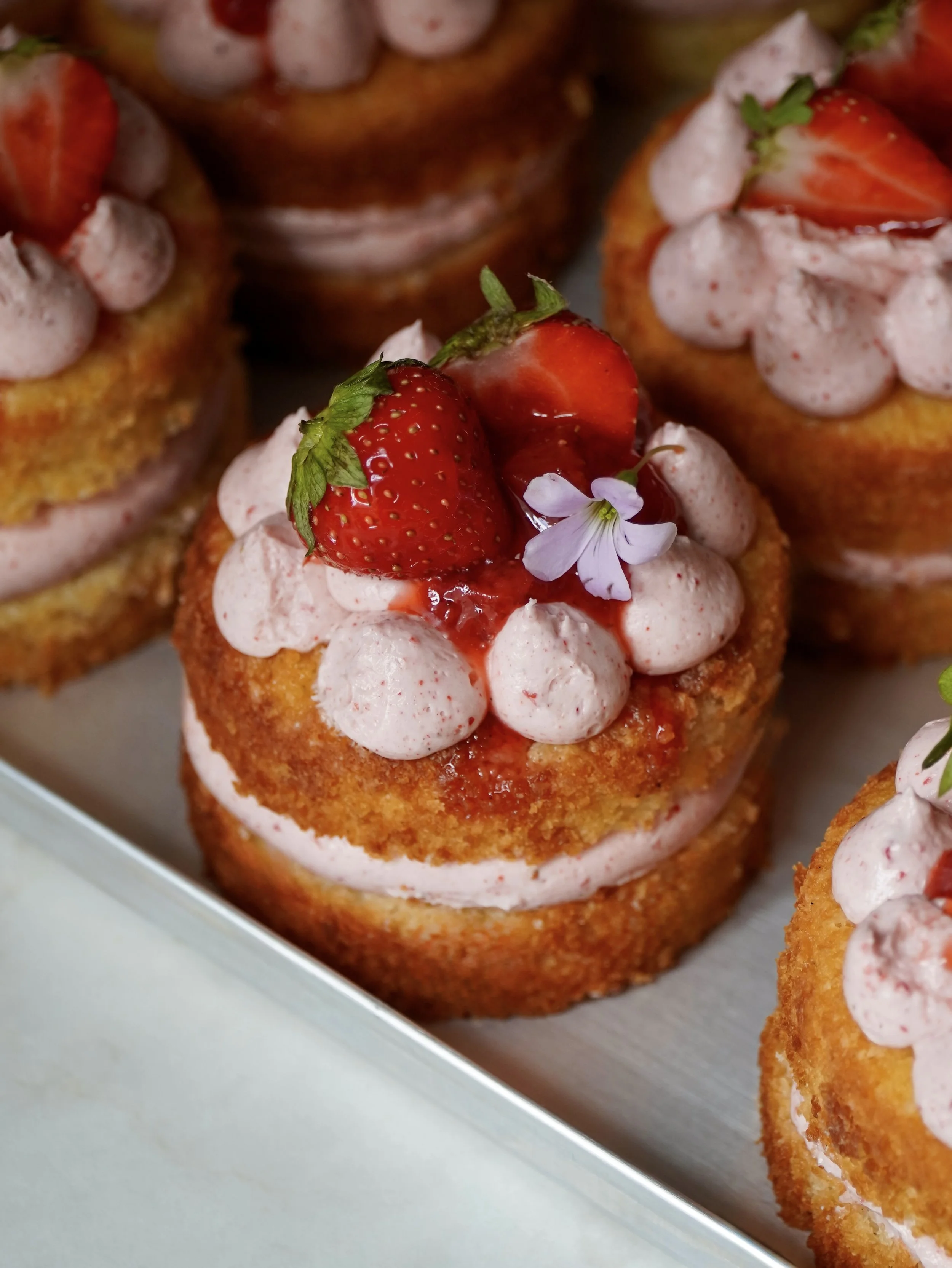 Strawberry Vanilla Mini Cakes
