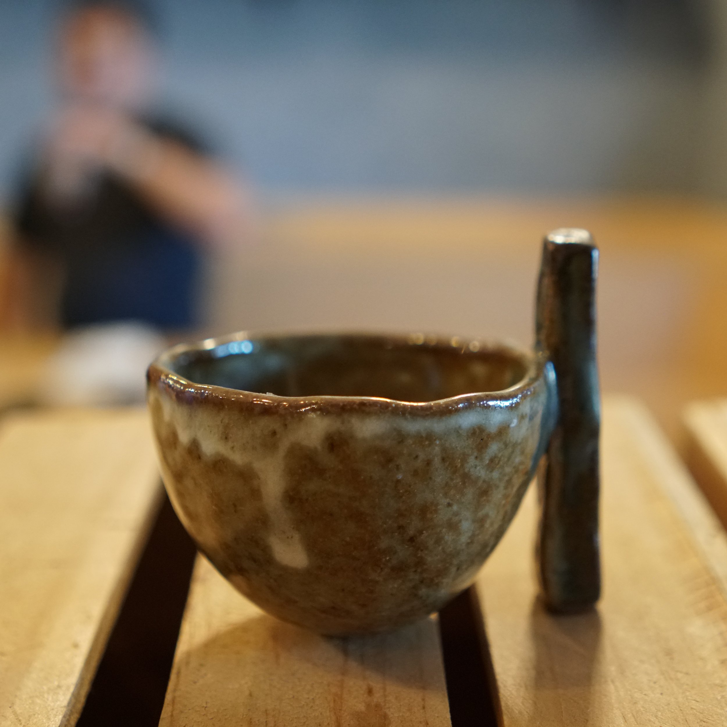 Hand-built stoneware ritual vessel with dip glaze. 2023.
