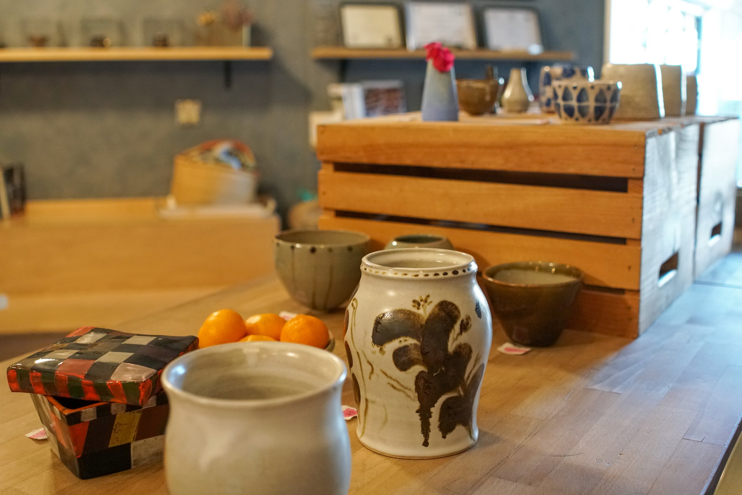 Selection of thrown and hand-built pieces from 2023-2024.