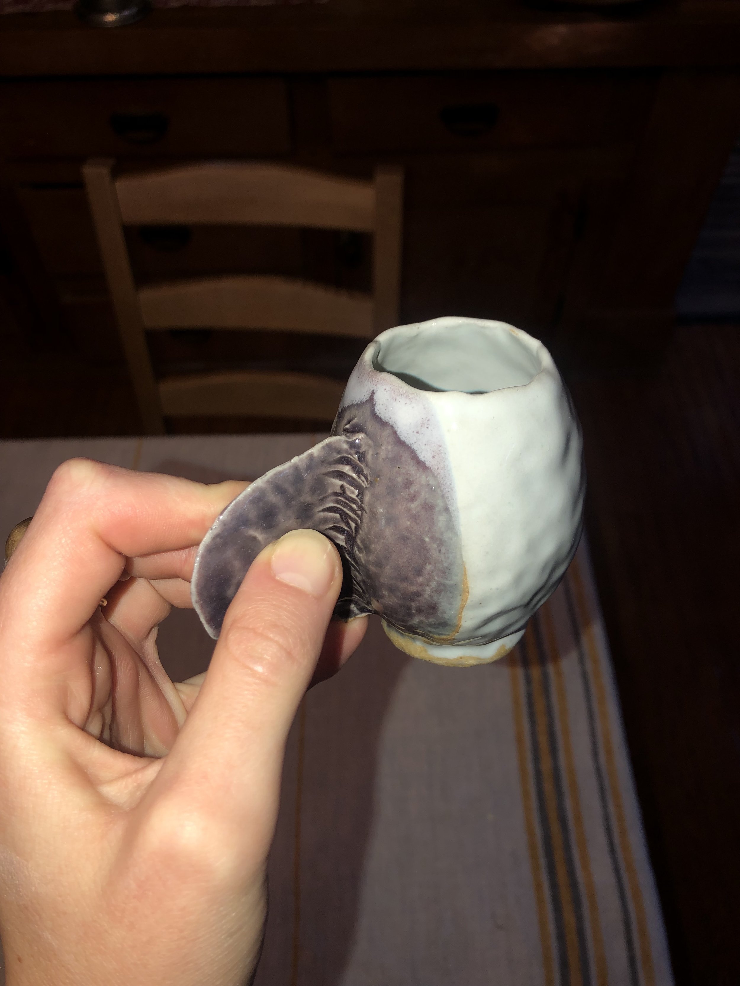 Hand-built stoneware ritual vessel with dual glaze application. 2023.