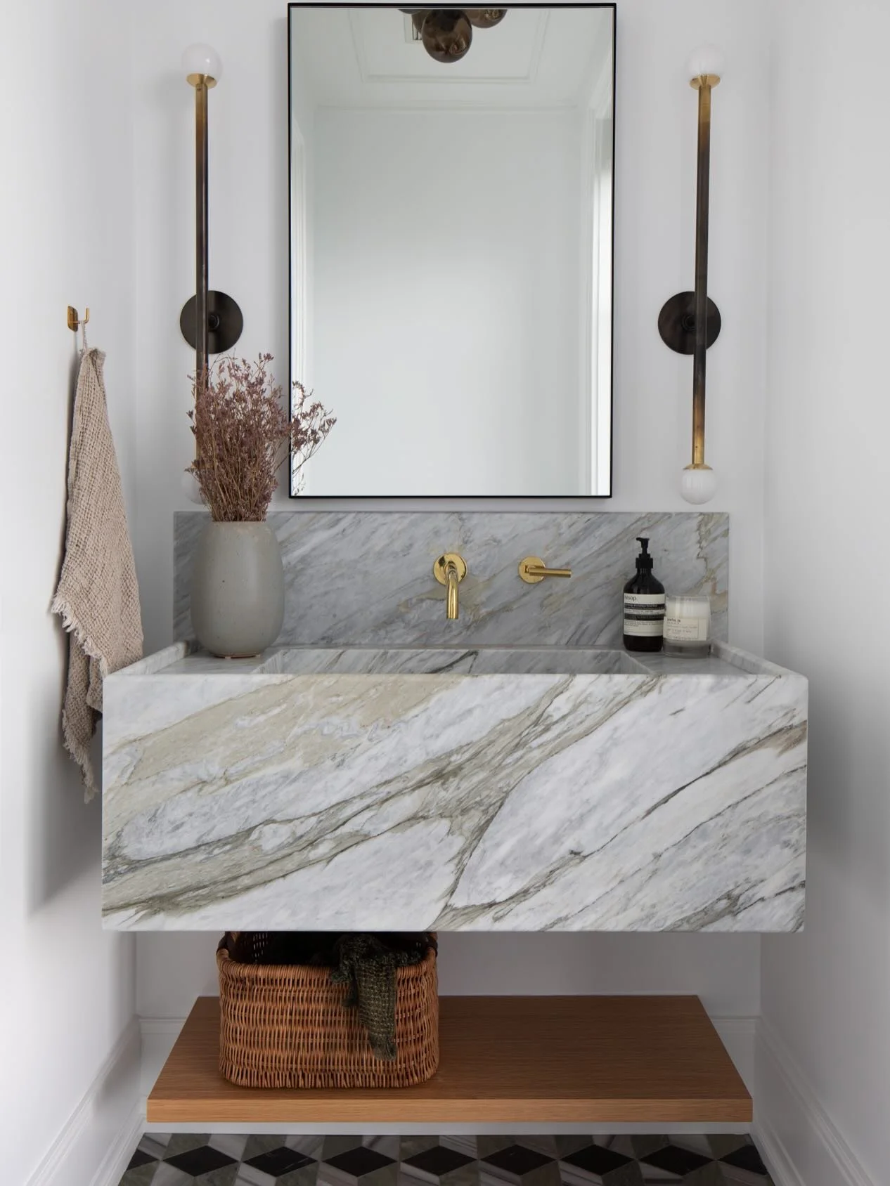 The tile and stone, along with unique light fixtures, make the bathrooms at this Lincoln Park home truly standout.
 
 
 
 
#bathroom #bathroomdesign #bathroomremodel #zellige #jarllc