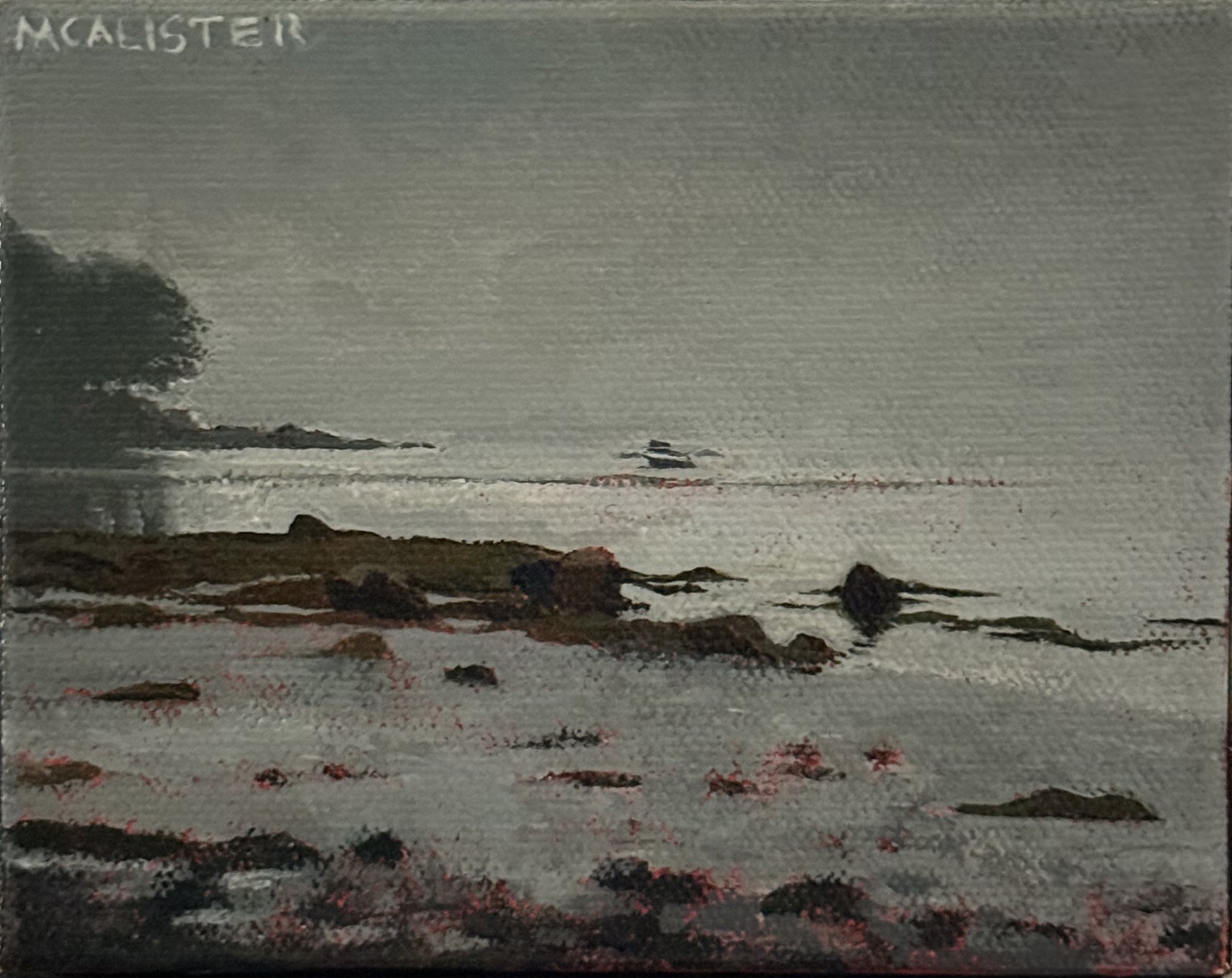 Back Cove, 5" x 3", acrylic on canvas
