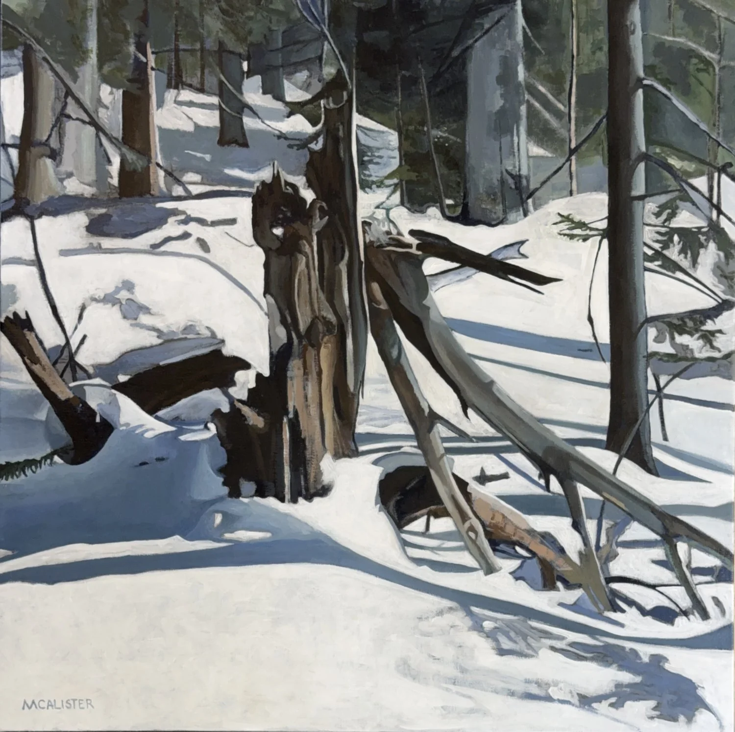 SNAG, ACRYLIC ON LINEN, 36" X 36" 