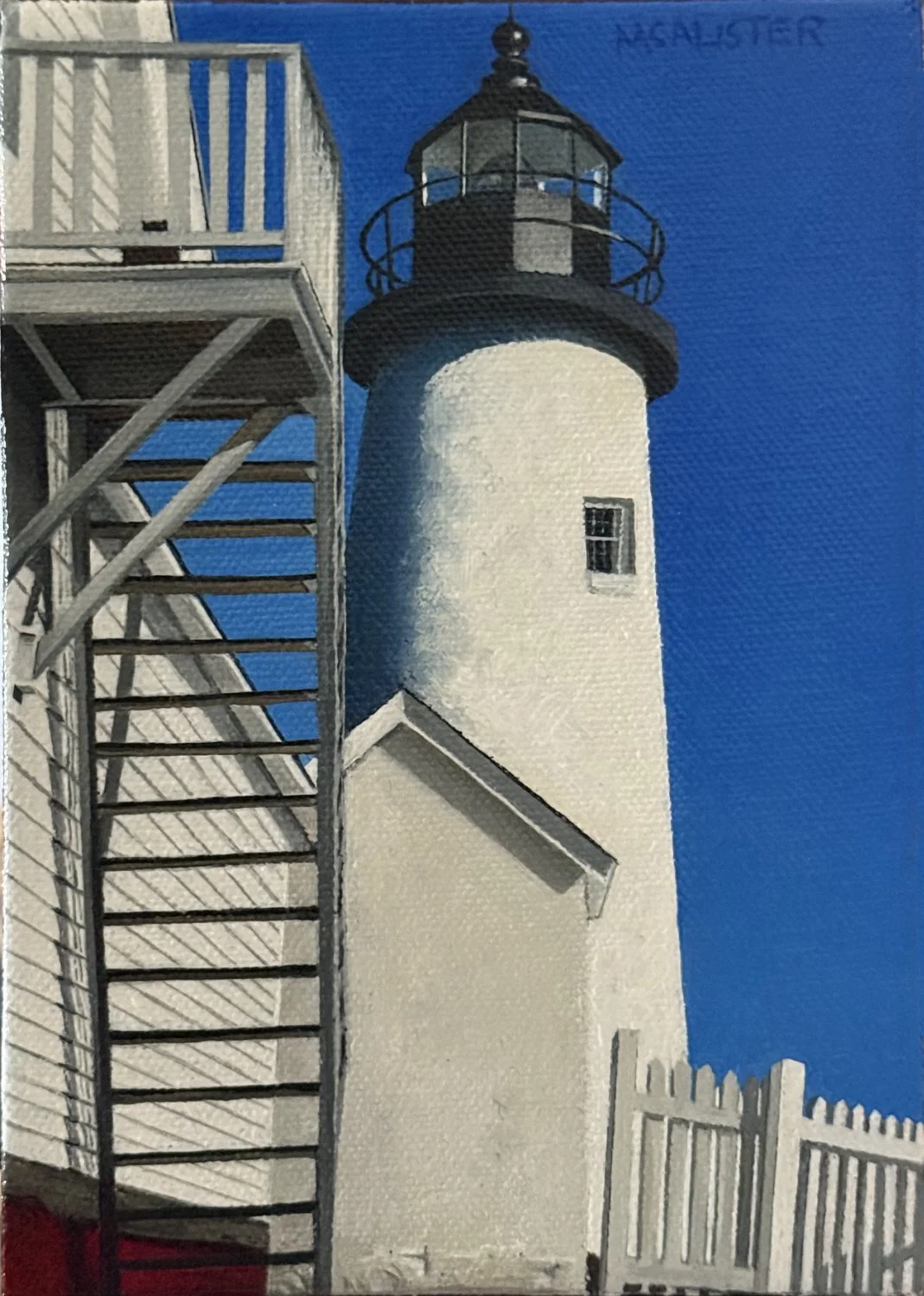 Pemaquid Lighthouse, 3" x 5", acrylic on canvas