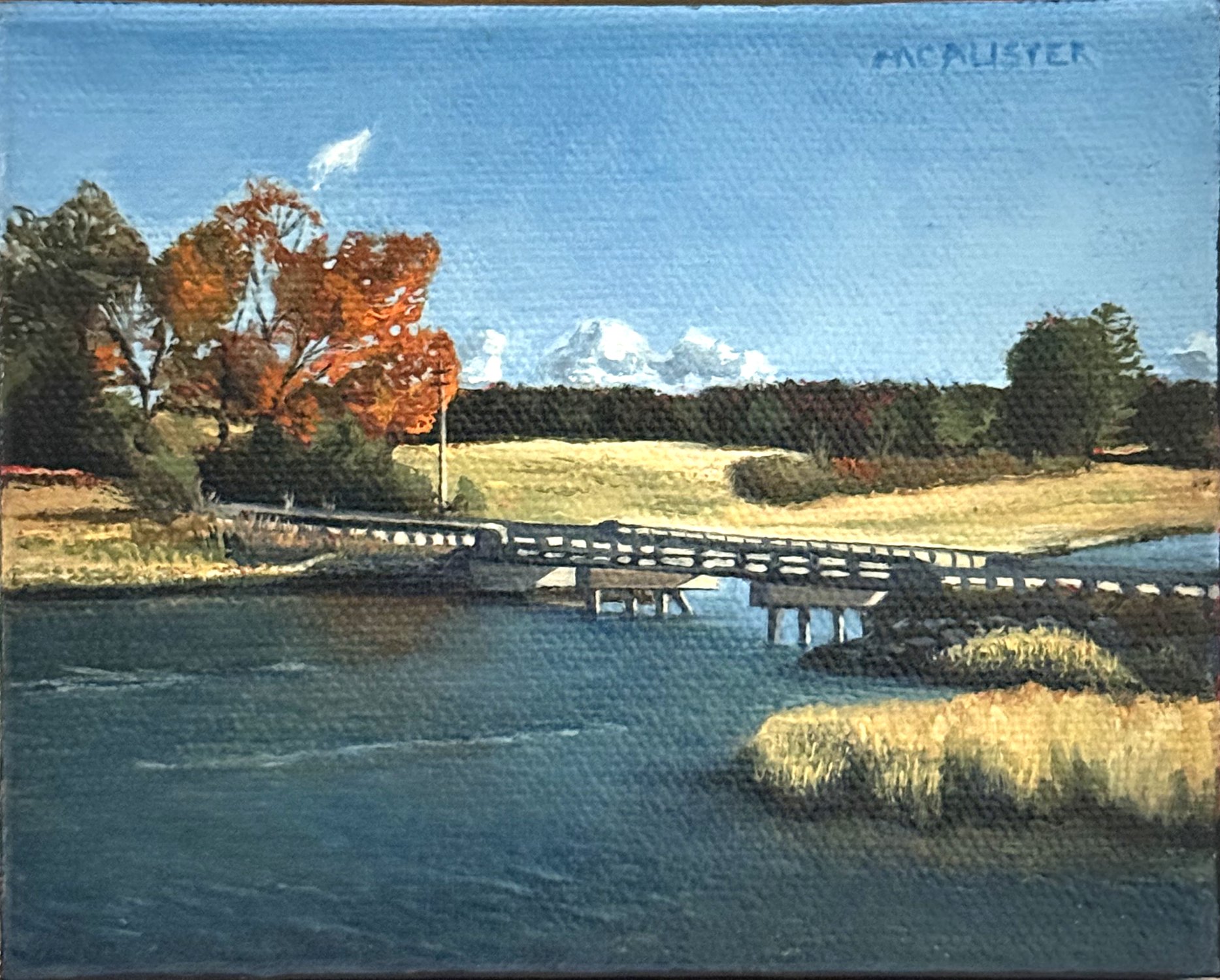 Sheepscot River, 5" x 3", acrylic on linen