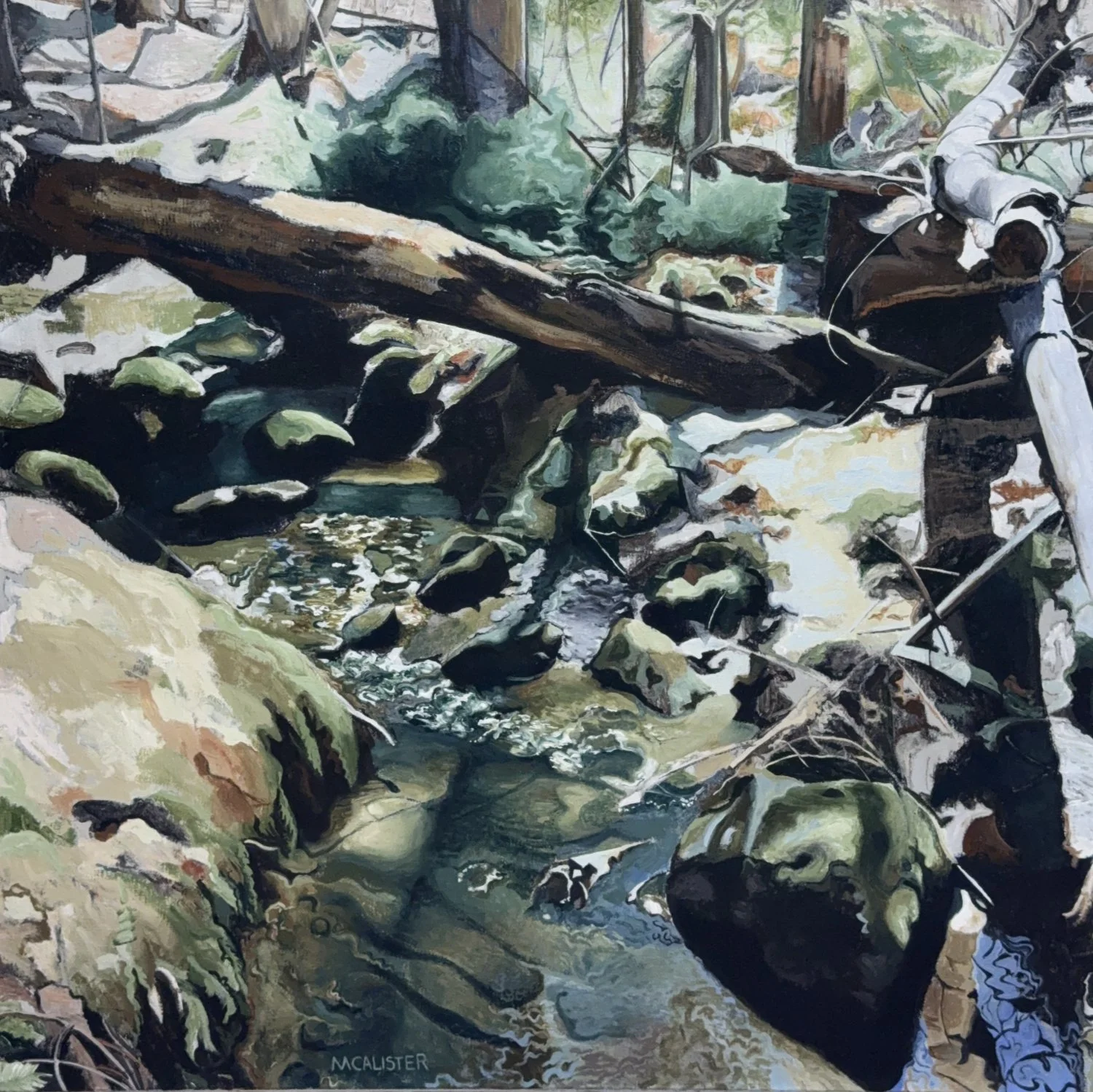 CROSSING, ACRYLIC ON LINEN, 36" X 36"