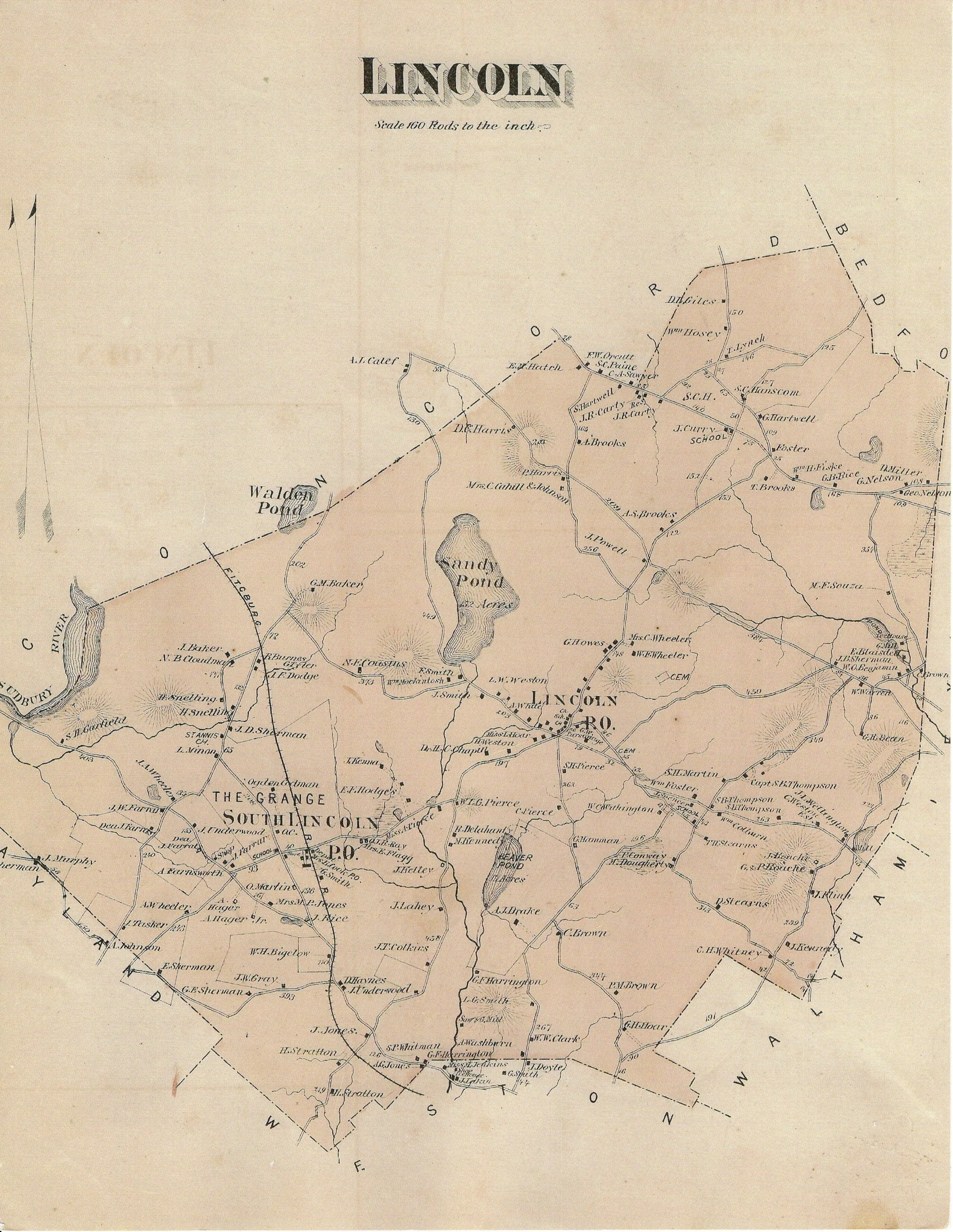 Kerry Glass History of Lincoln Ways: a map of Lincoln from 1875