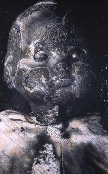 Plastic Water - Silver gelatin print, shellac, wood 37"x24"