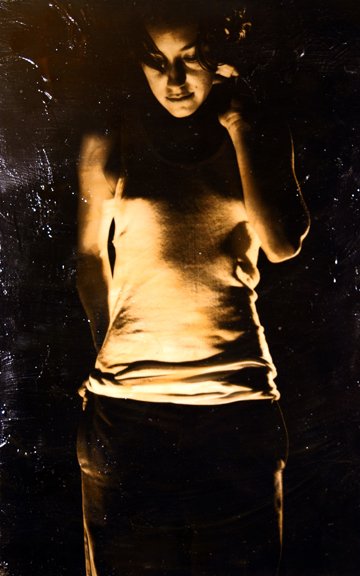 A Foolish Venture - Silver gelatin print, shellac, wood 24"x36"