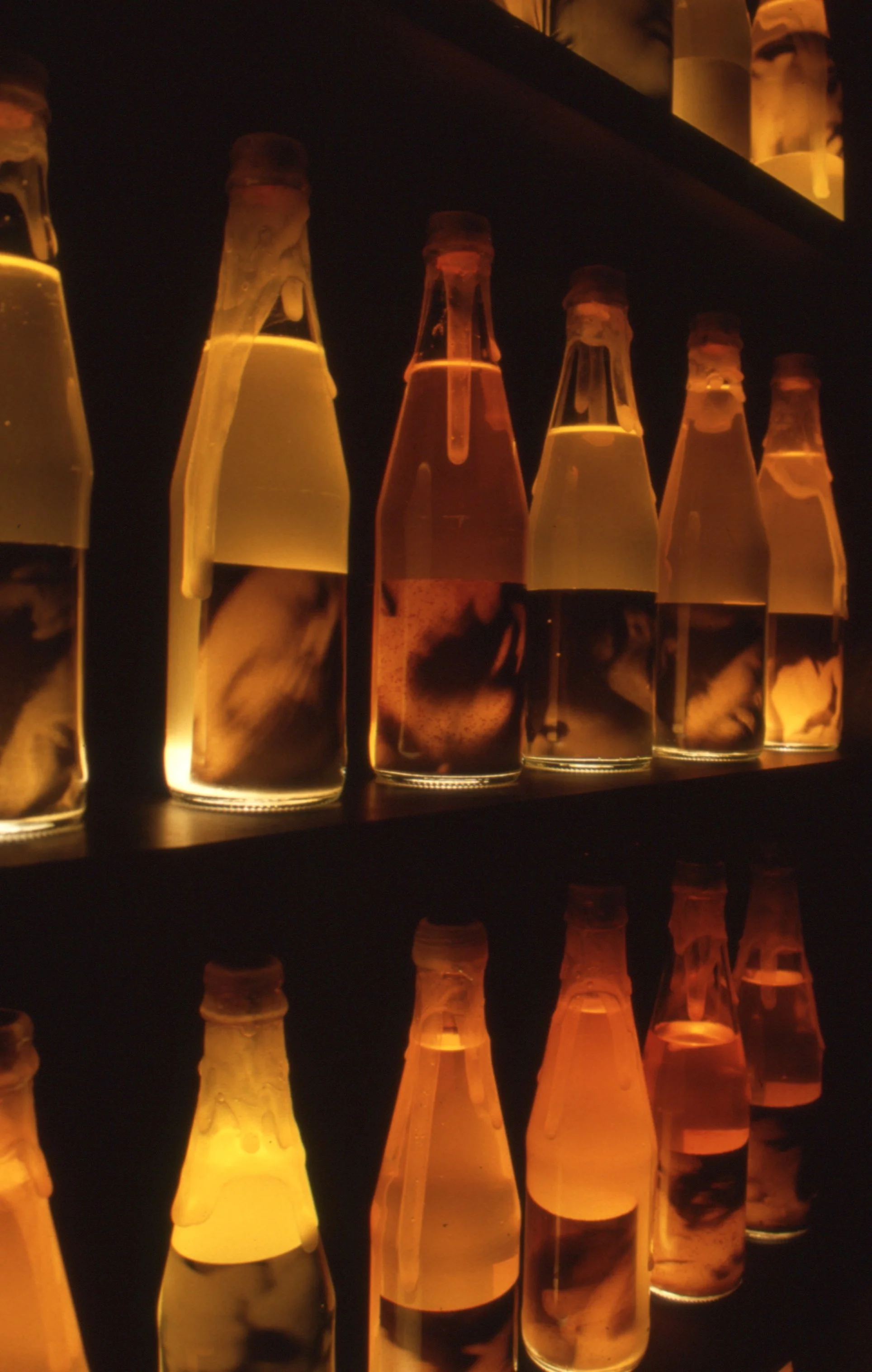 Dia de pago (detail) - silver gelatin print, urine, semen, latex, cork, wood 74"x32"x10"