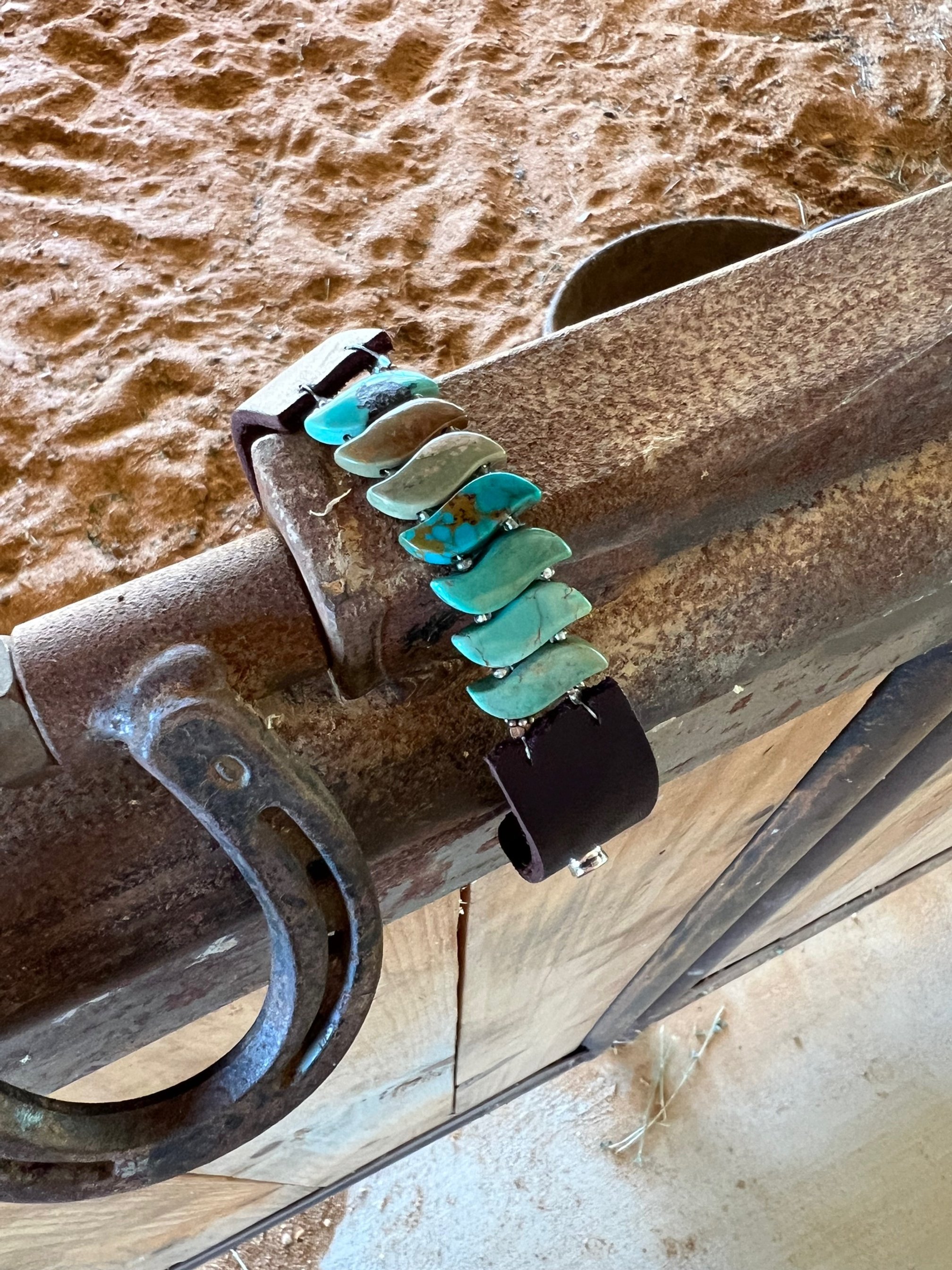 Turquoise Wave Leather Bracelet