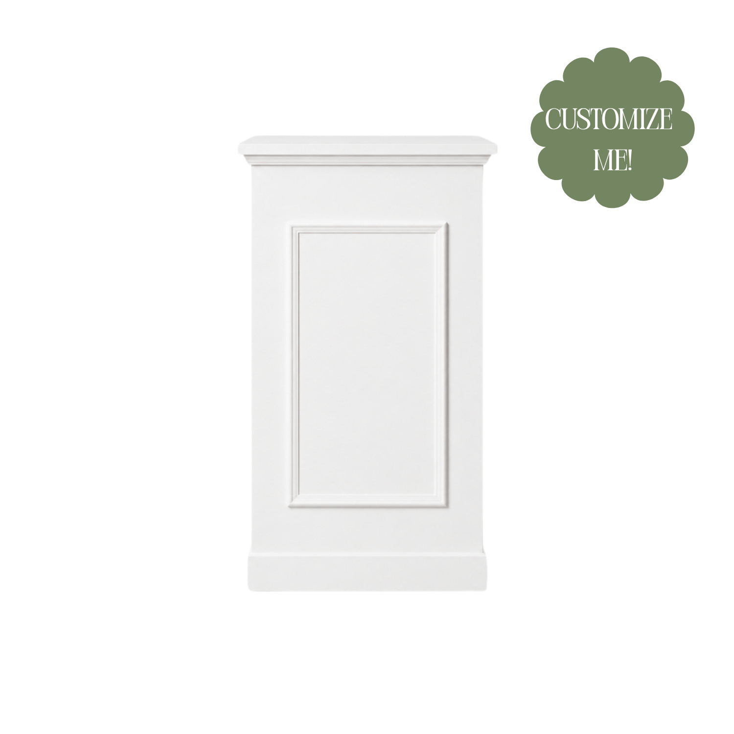 white paneled bar column and event display pedestal rental in Savannah Georgia