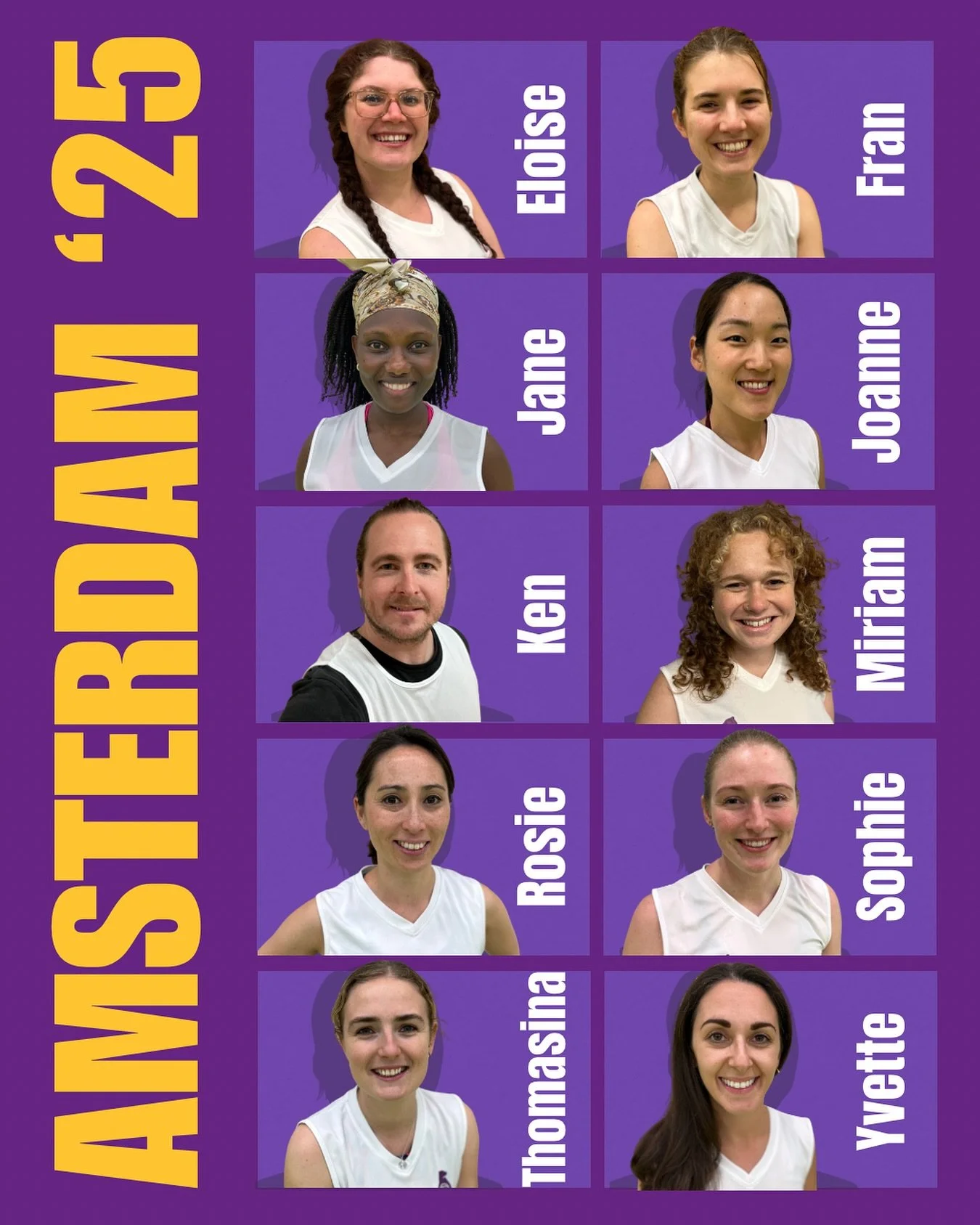 Introducing our Netball Berlin 2025 Team to Amsterdam. 💜💛 

We&rsquo;ve got this superstars - go crush it! 💪🏼 🔥
