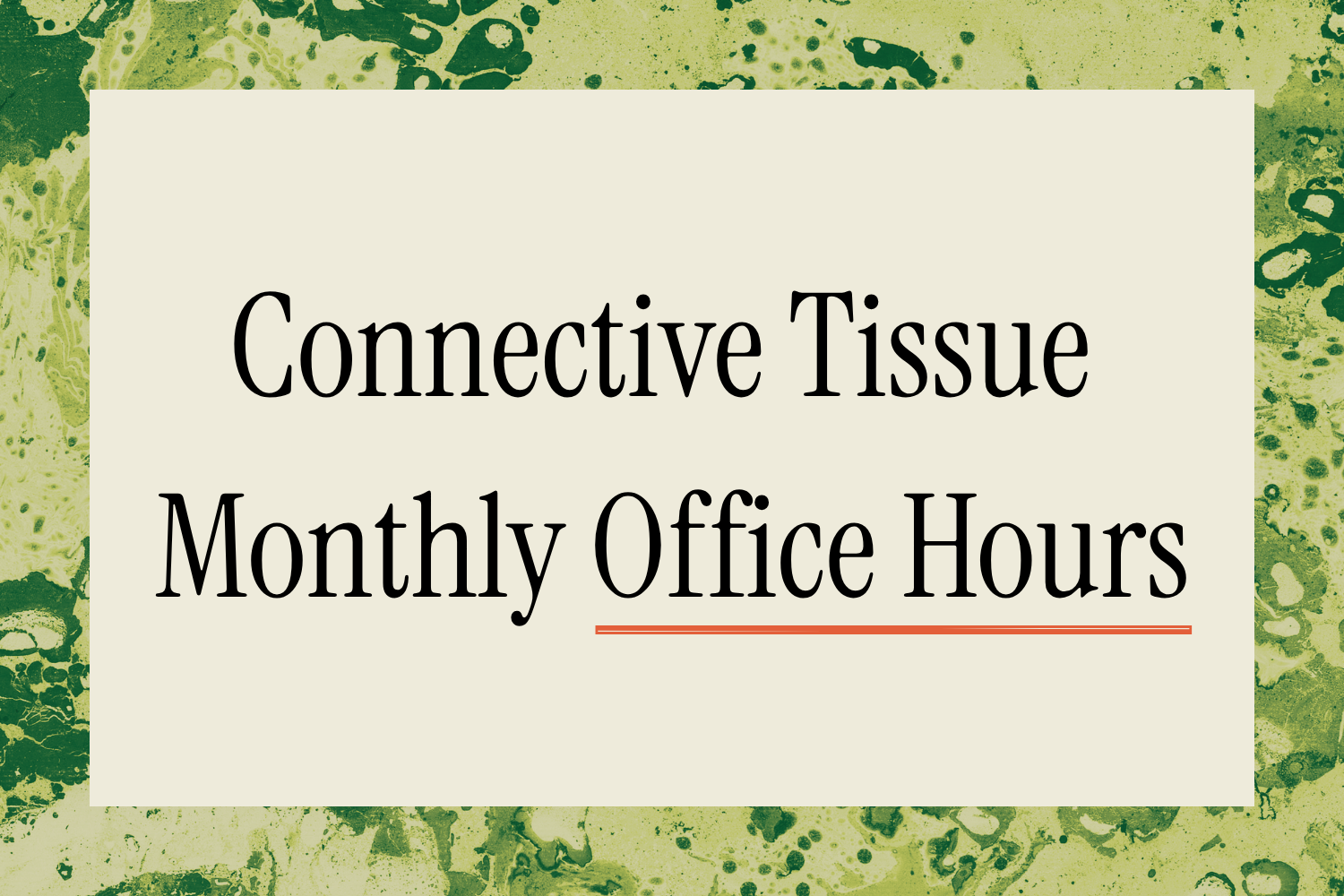 Monthly Office Hours (November)