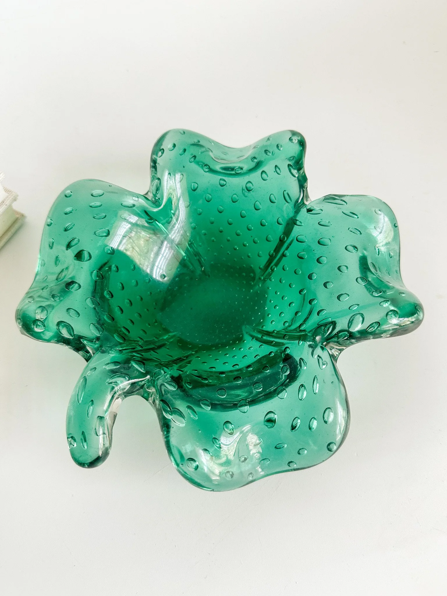 Art Glass Clover Dish