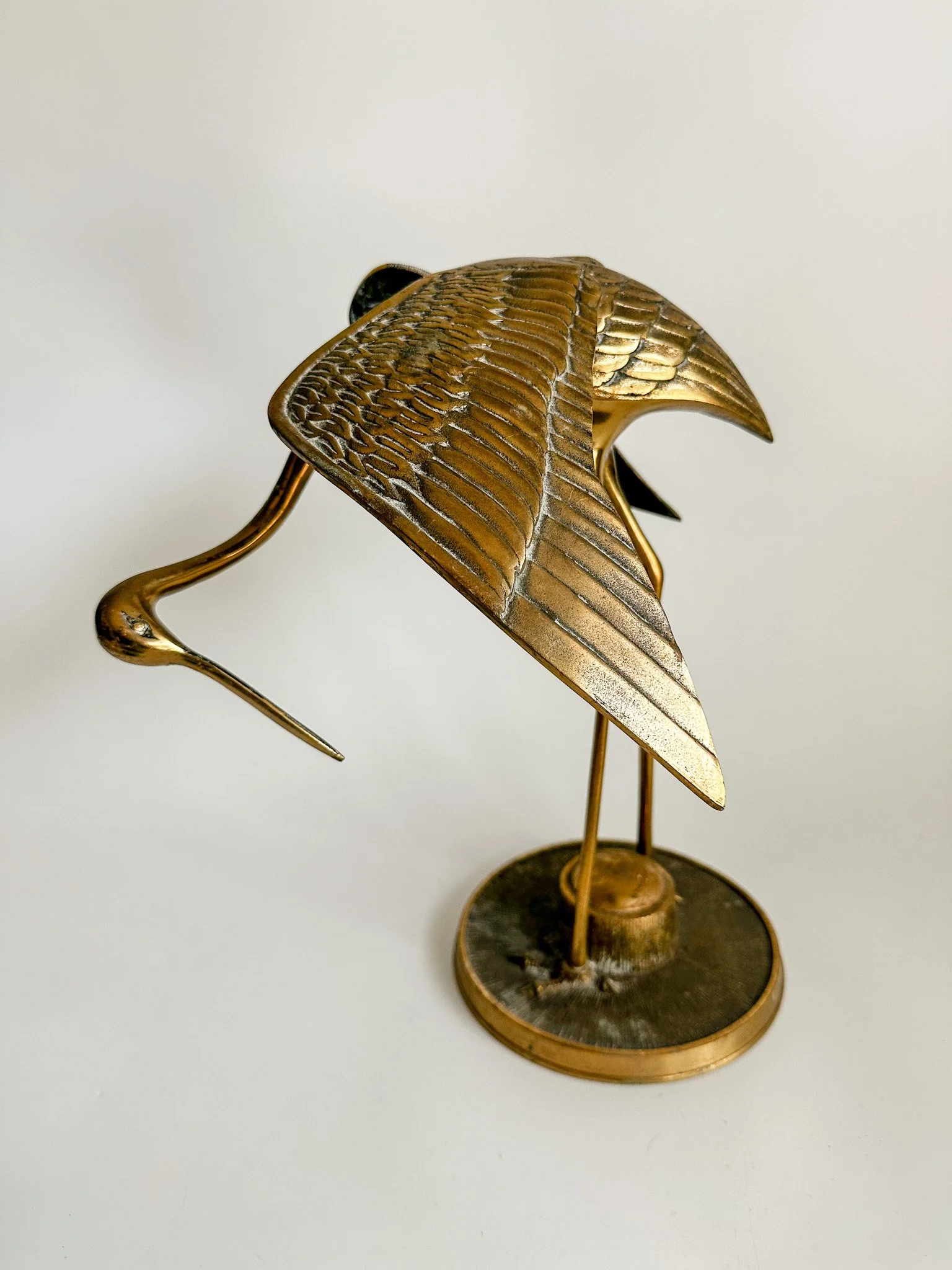 Large Brass Crane