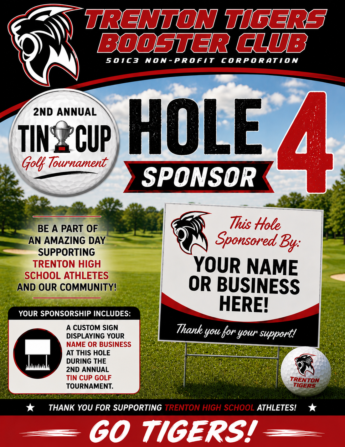 Trenton Tiger 2nd Annual Tin Cup Open Hole 4 Sponsor