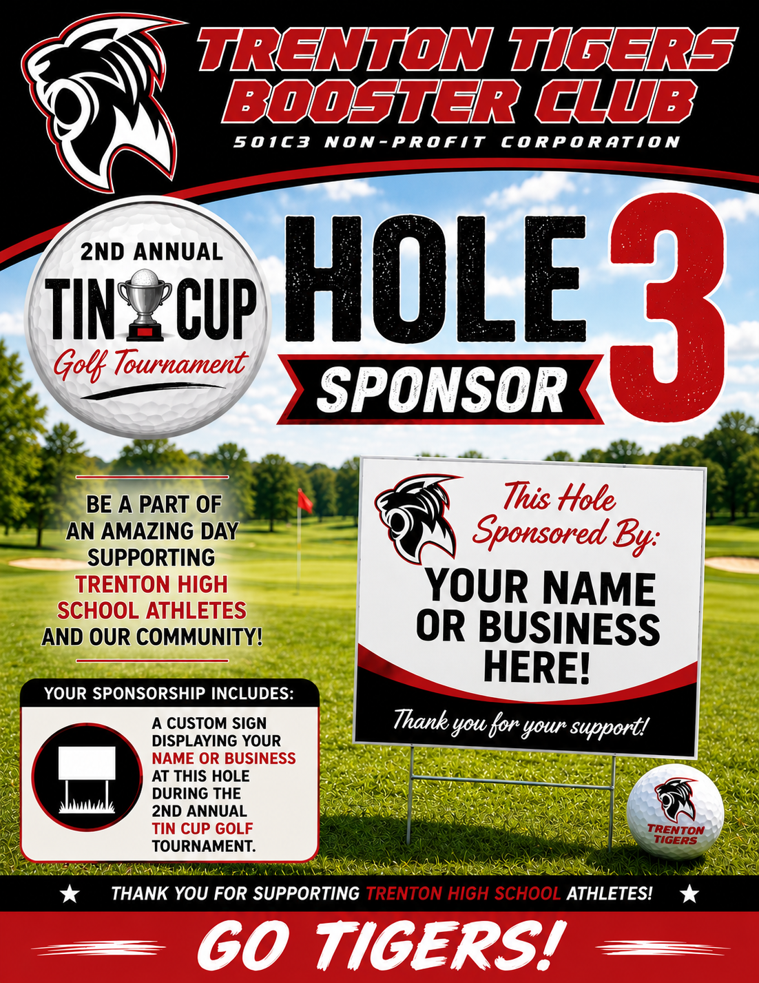 Trenton Tiger 2nd Annual Tin Cup Open Hole 3 Sponsor