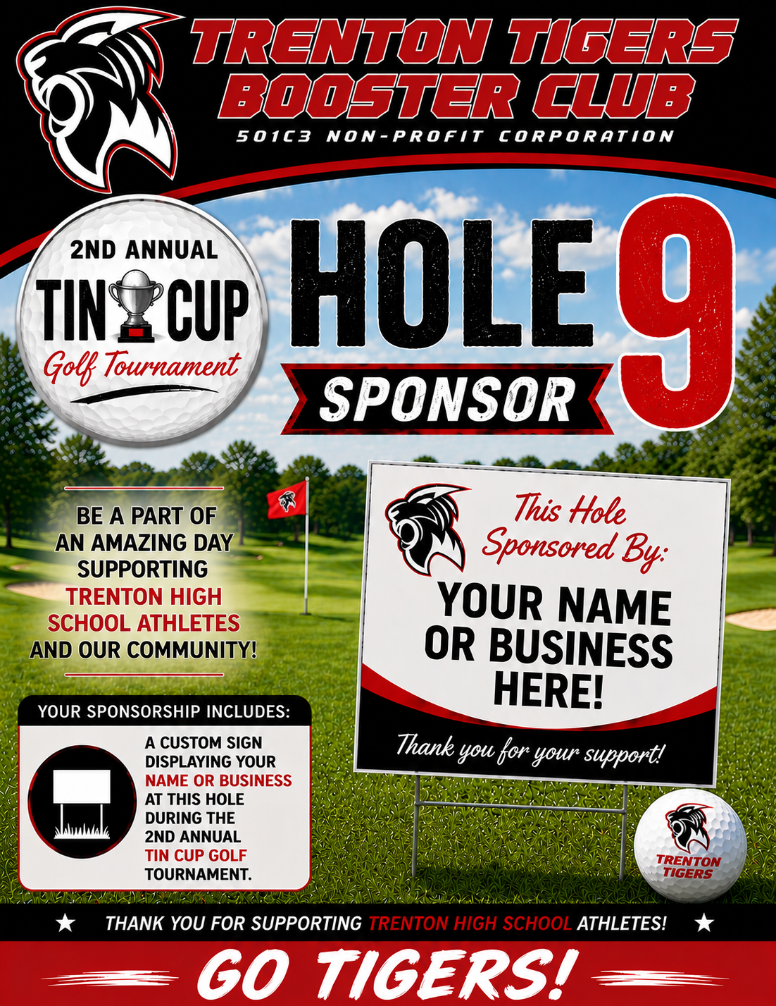 Trenton Tiger 2nd Annual Tin Cup Open Hole 9 Sponsor