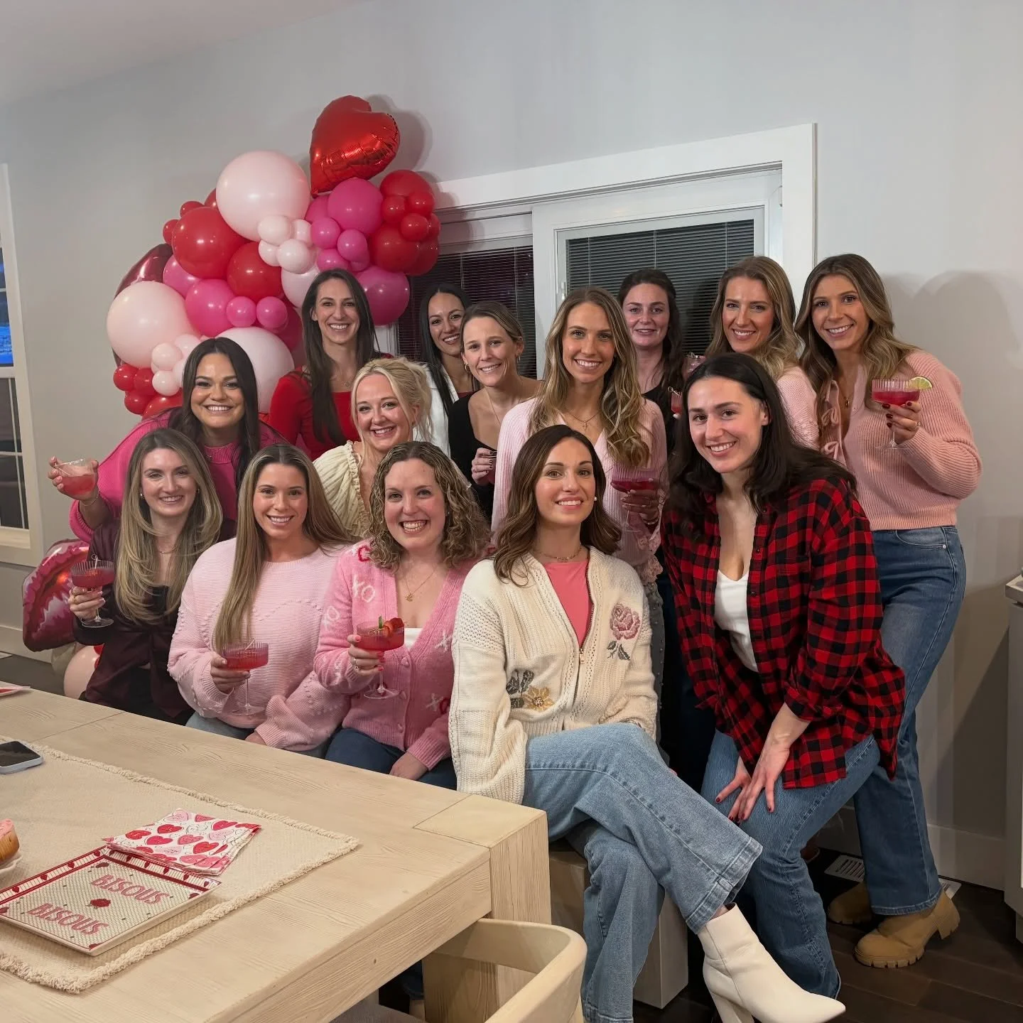 Highly suggest throwing a Galentine&rsquo;s party with your girlies 💗🎀 Had the best night that I&rsquo;ll never forget 😍🥂 #girlsjustwanttohavefun