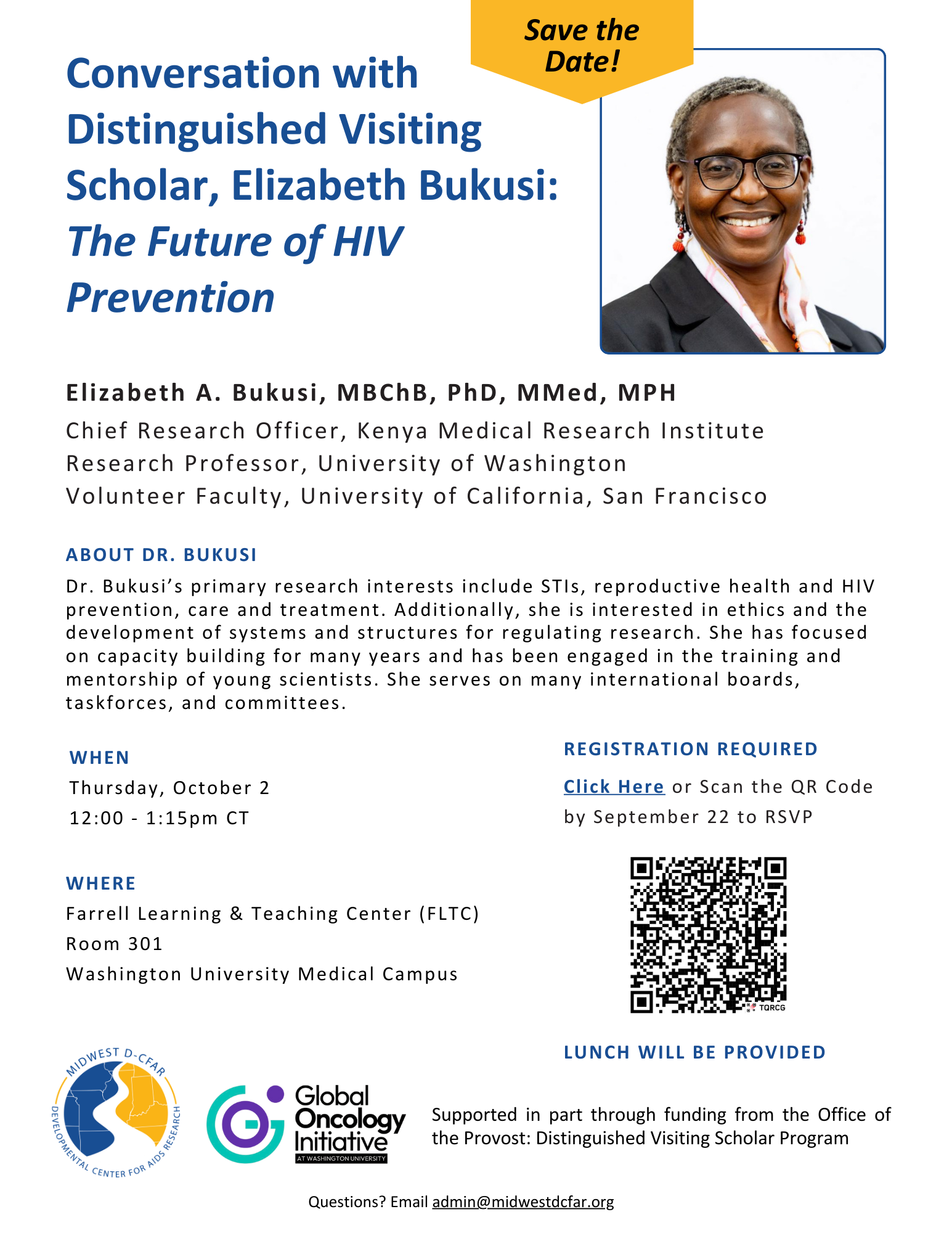 Conversation with Distinguished Visiting Scholar, Elizabeth Bukusi