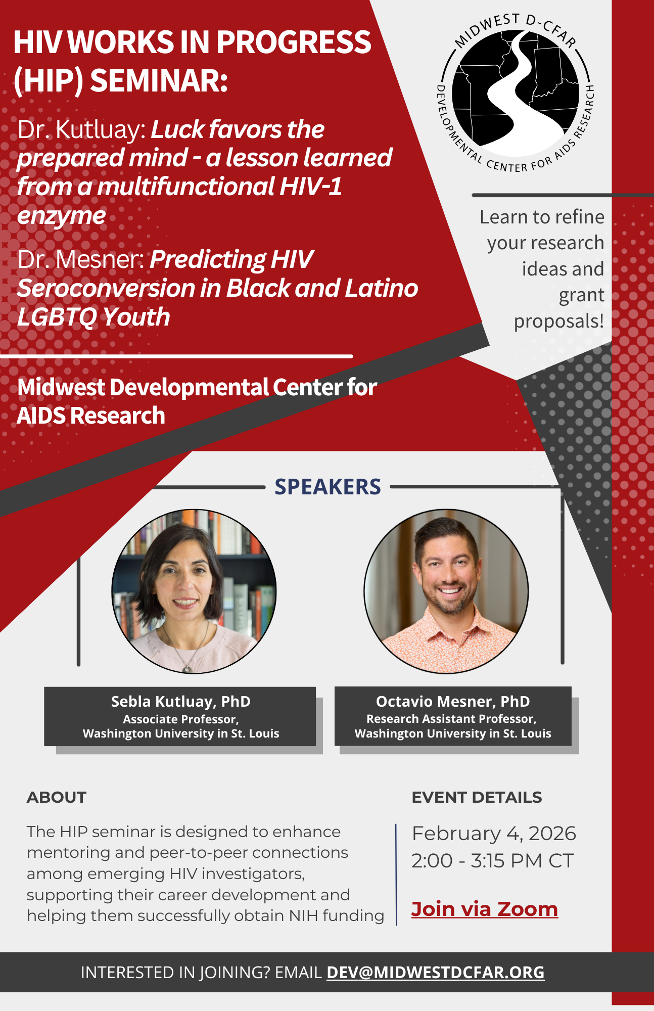 HIV Works in Progress (HIP) Seminar: Sebla Kutluay and Octavio Mesner