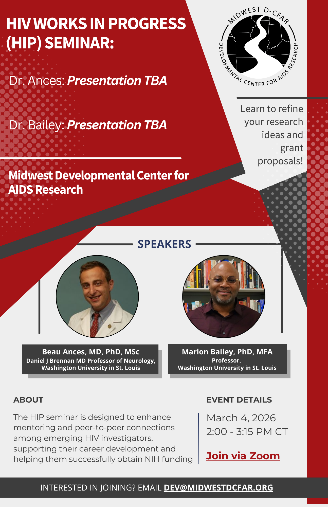 HIV Works in Progress (HIP) Seminar: Beau Ances and Marlon Bailey