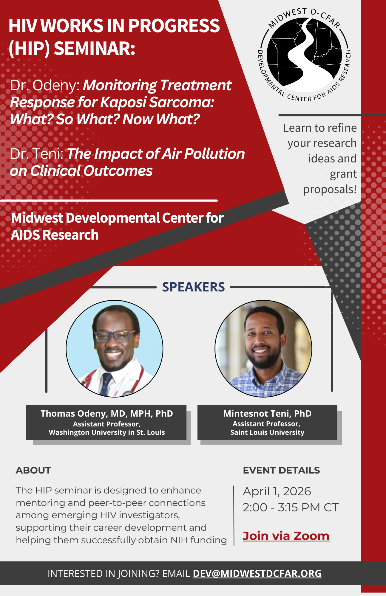 HIV Works in Progress (HIP) Seminar: Thomas Odeny and Mintesnot Teni