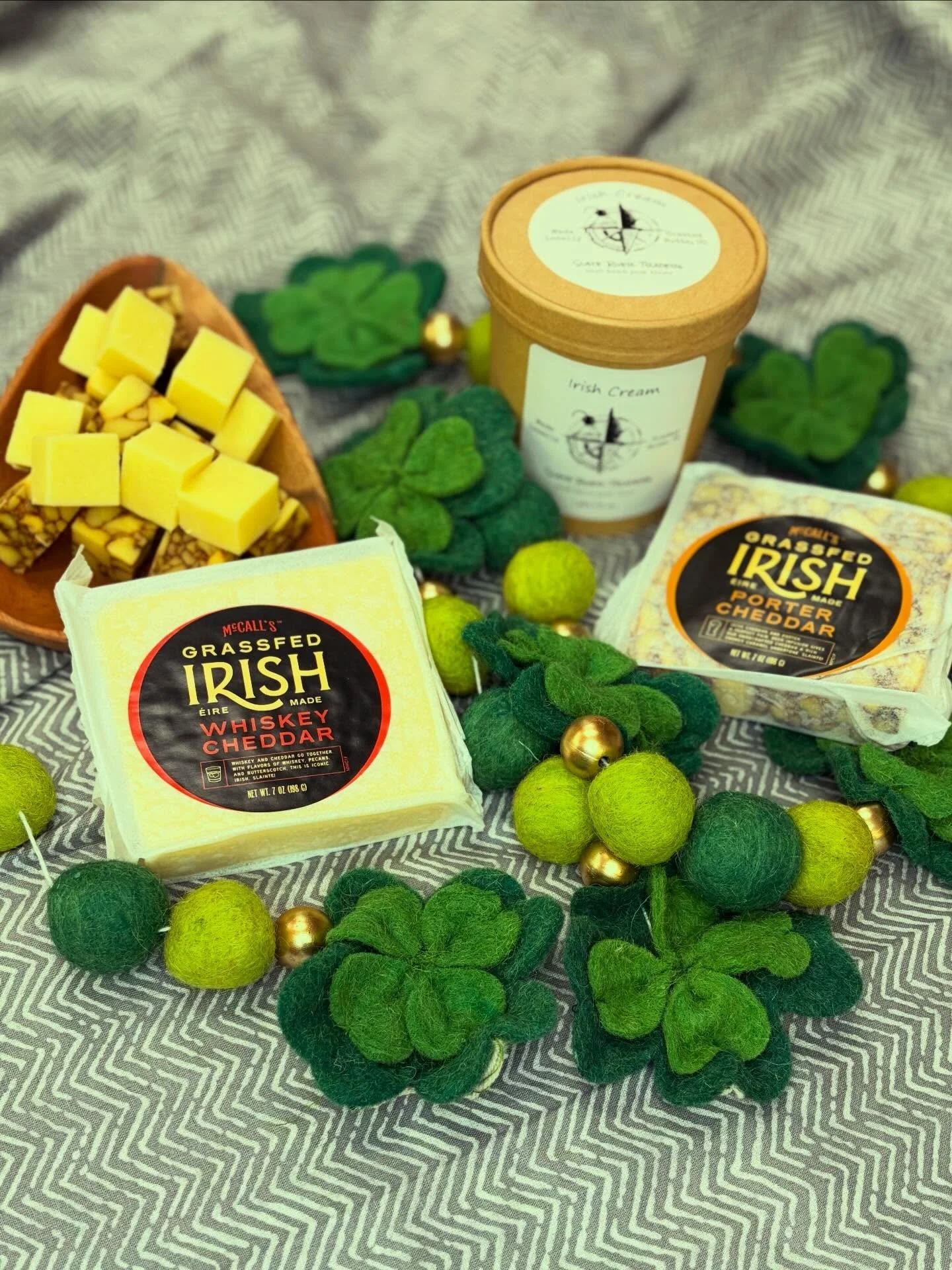 Happy March! We brought in a couple extras this month to celebrate the coming St. Patrick&rsquo;s Day holiday. Joyful Rind has two Irish Cheddars in the case, one with porter and the other with whiskey. Slate River Traders&rsquo; seasonal flavor is I