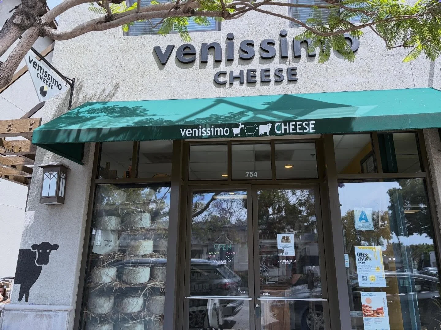 We&rsquo;re on the way back to CB, but made some time to check out the original location of @venissimo while in the San Diego area. There were some familiar cheeses in the case and many new things to try. After some debate we settled on a Bleu from E