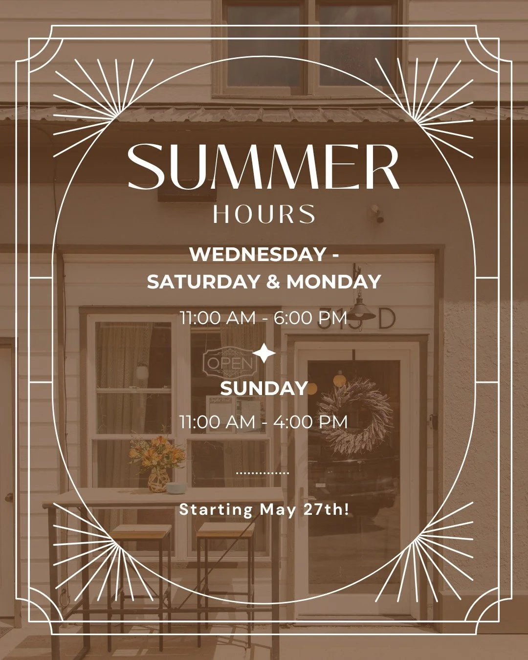Summer (!) hours are almost here! Starting Wednesday, May 27th you have even more opportunity to fill all your cheese and ice cream needs. 

Through Labor Day weekend, we're open 6 days a week - Wednesday - Saturday &amp; Monday from 11 am to 6 pm an