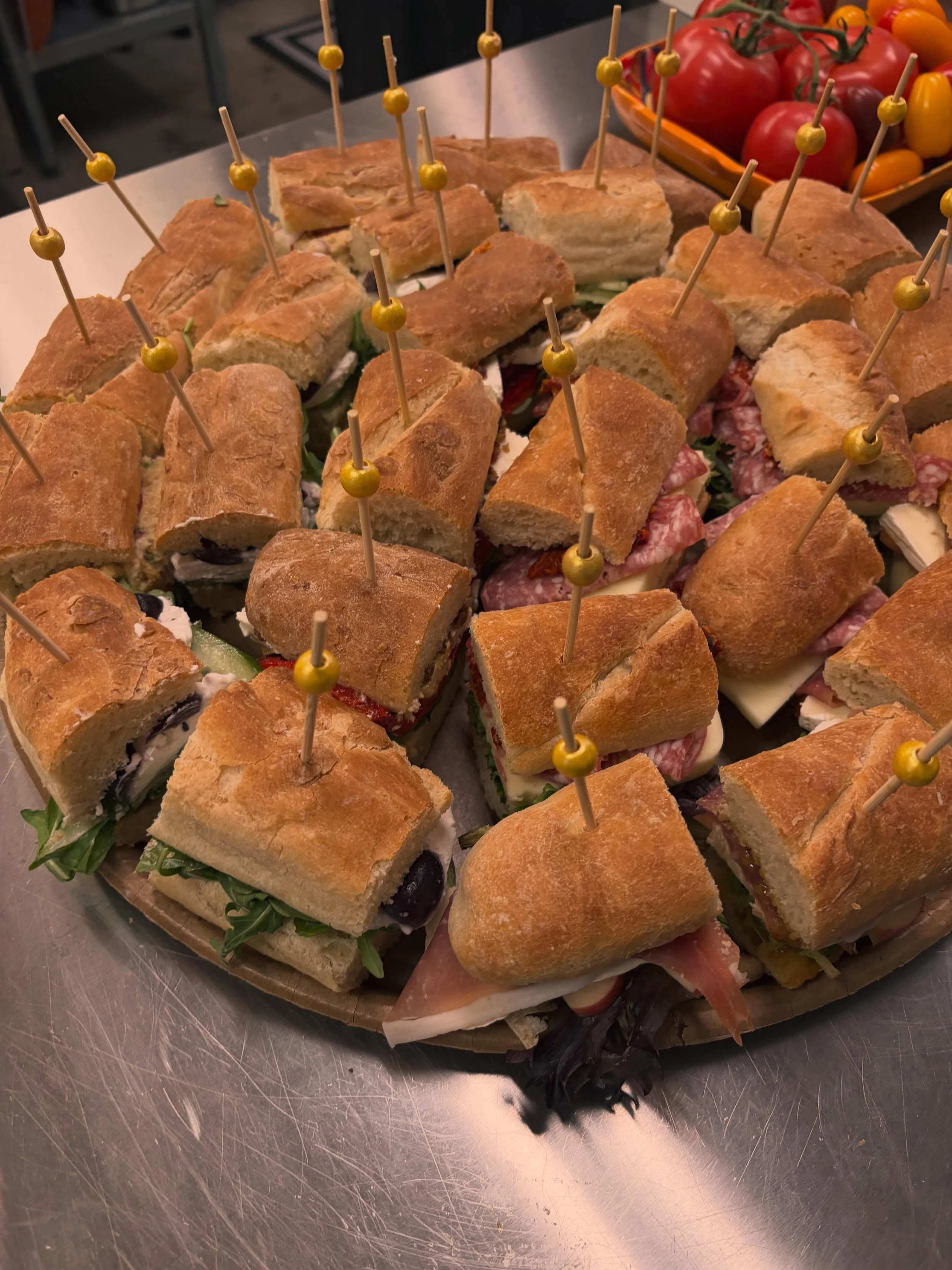 A group that does so much good for our community needed a picnic lunch on Sunday, so we hopped to it! Our 16&rdquo; round sandwich platter did the trick along with crudite and some extra cheese and charcuterie. Thanks for letting us feed you!