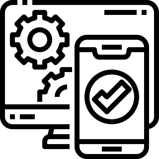 A black cursor arrow icon inside a white scalloped badge outline.