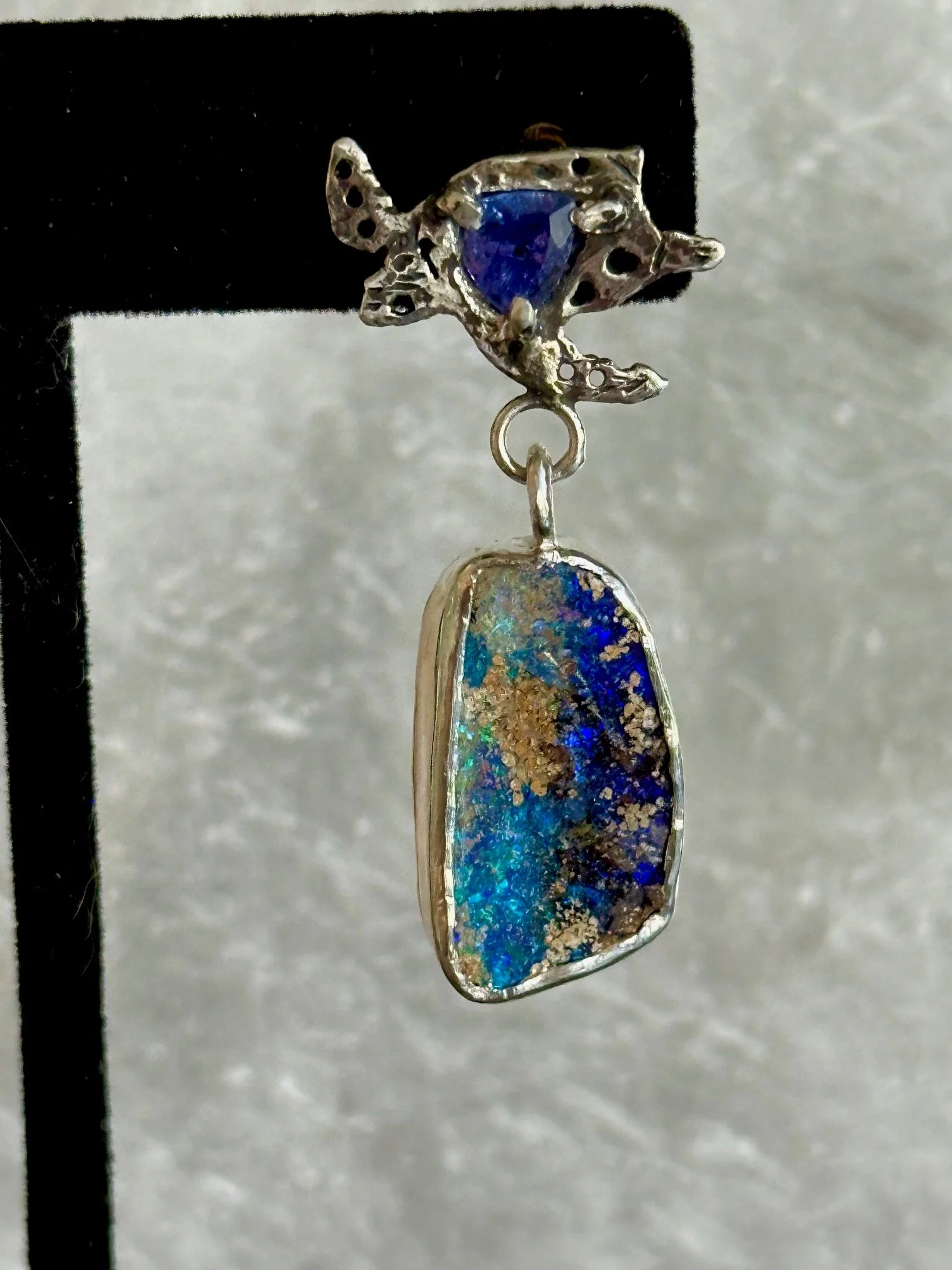 Boulder Opal and Tanzanite Sea Turtle Earrings_1.jpeg