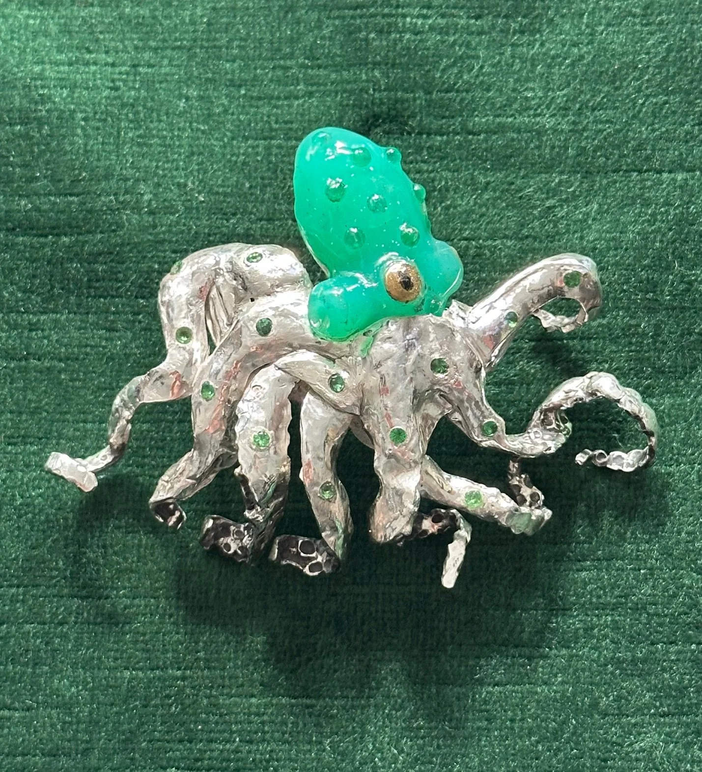 Fancy Octopus in Chrysoprase, Emerald, Tzavorite.jpeg