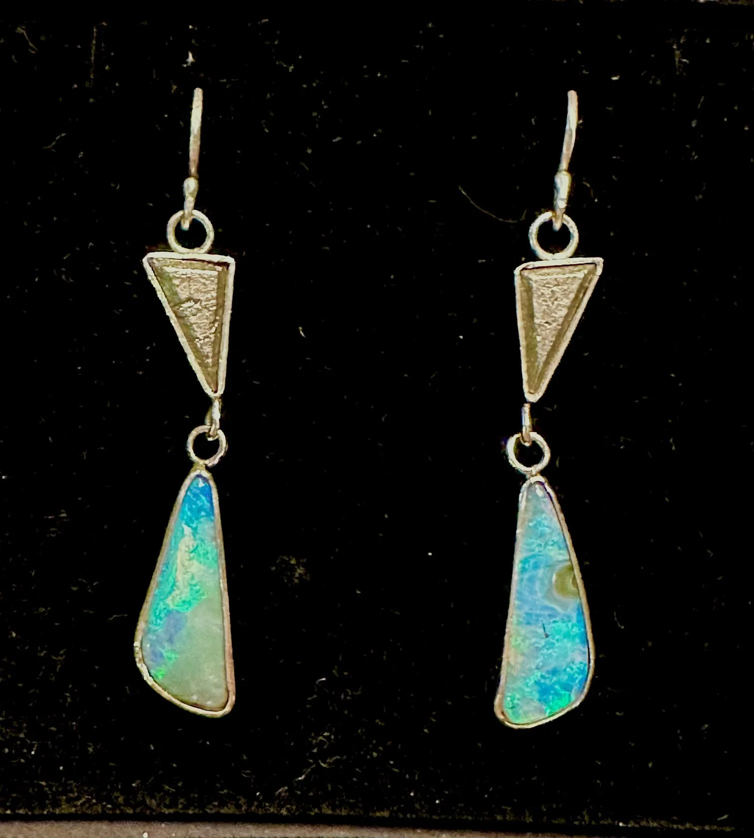Opal and Meteorite Earrings