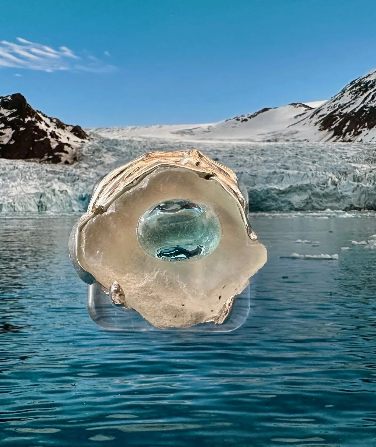 Melting Glaciar Aquamarine and Moonstone Ring.jpeg