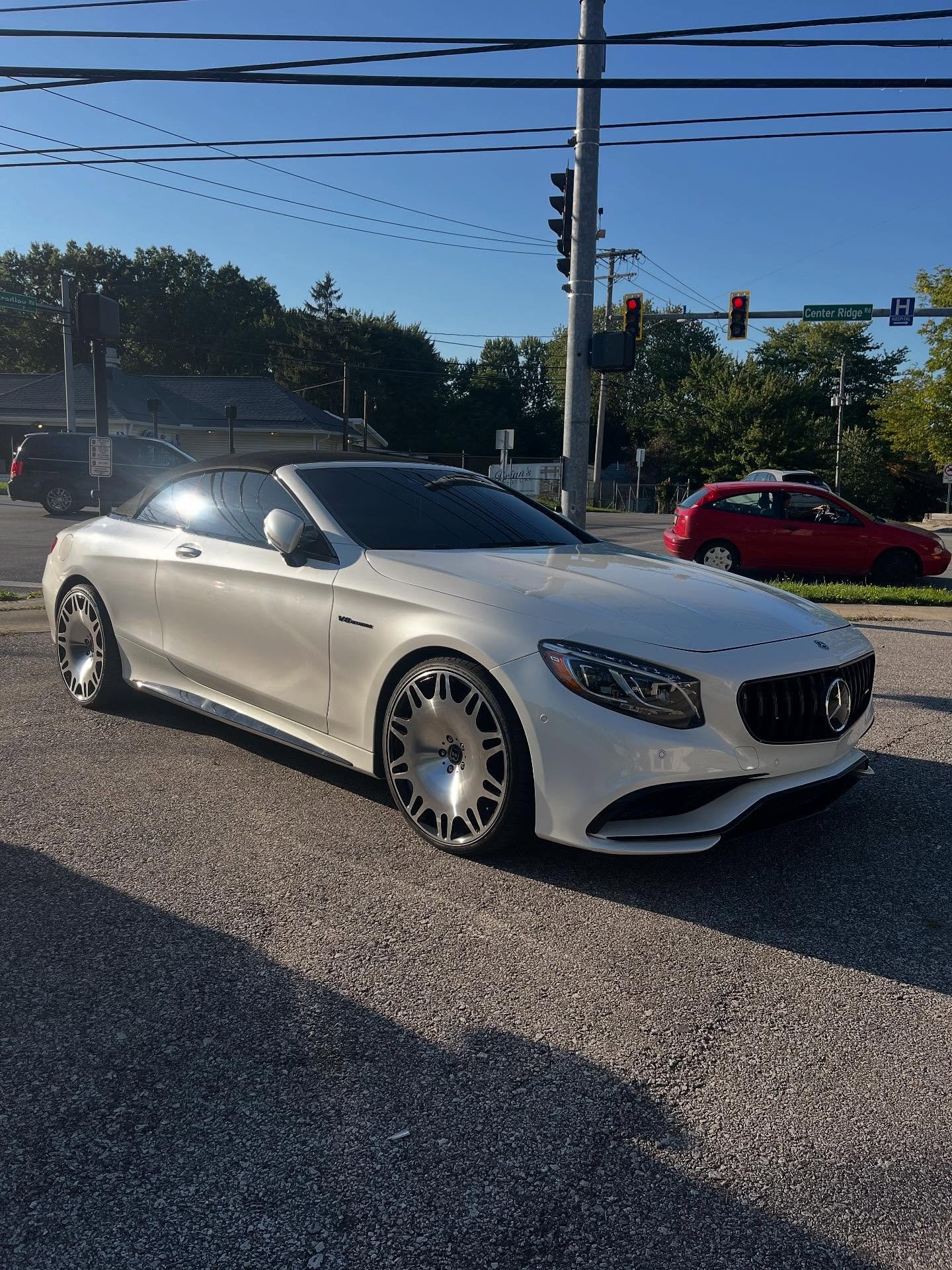 S 63 in for all around window tint, front grill installation, chrome trim delete, gloss black badges and a full detail!