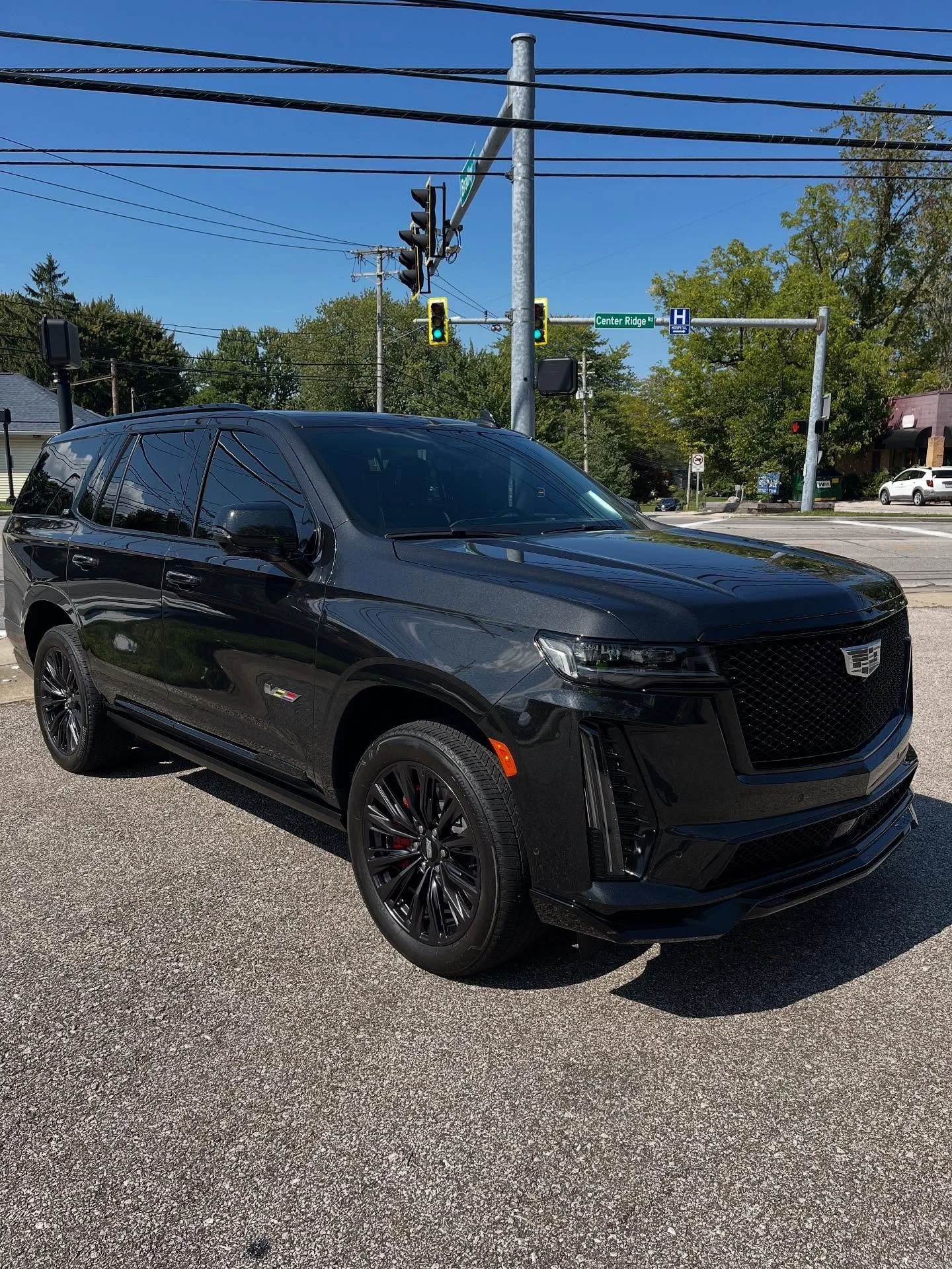 Escalade V in for a Full detail with Airport pickup and dropoff for ultimate convenience!